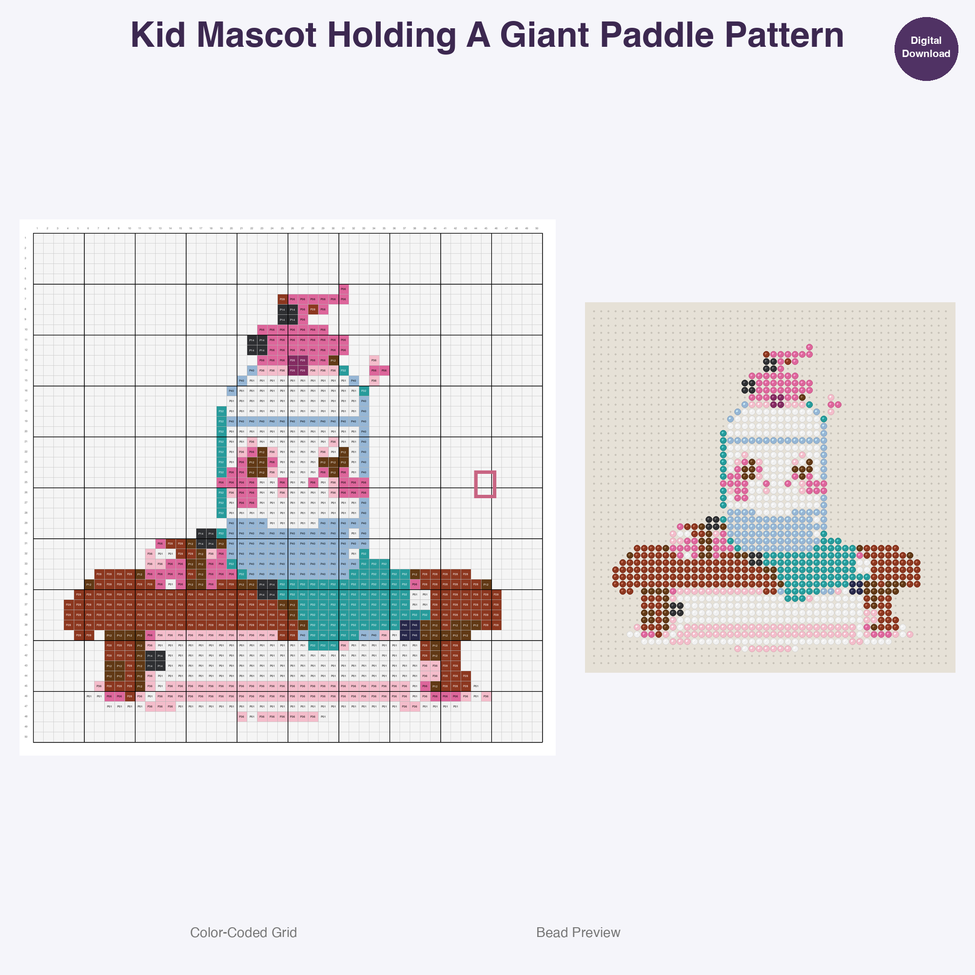 Cute Pickleball Fun Perler Bead Patterns Bundle, 48 Designs (PDF Digital Download)