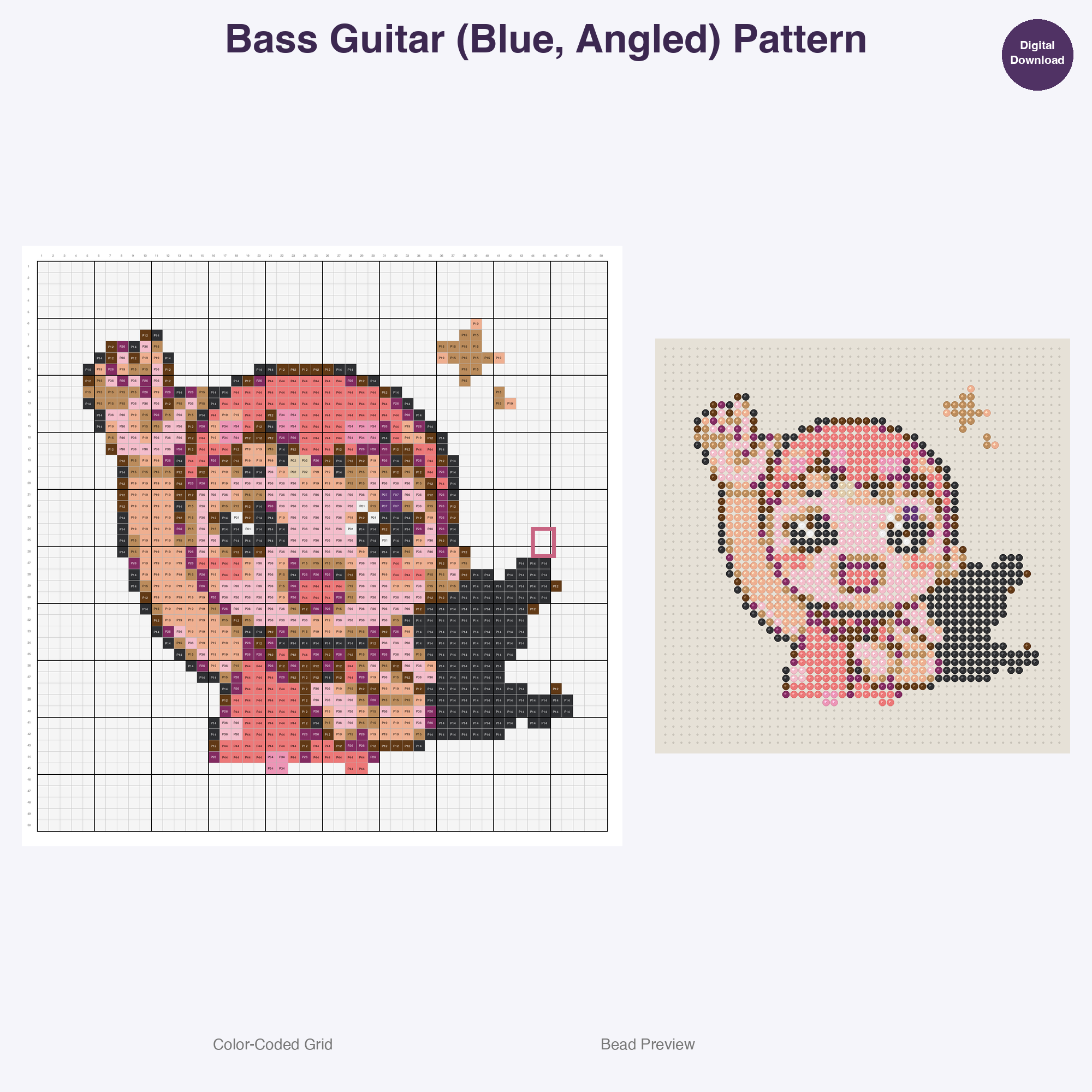 Pixel Pop Concert Perler Bead Patterns Bundle, 48 Designs (PDF Digital Download)