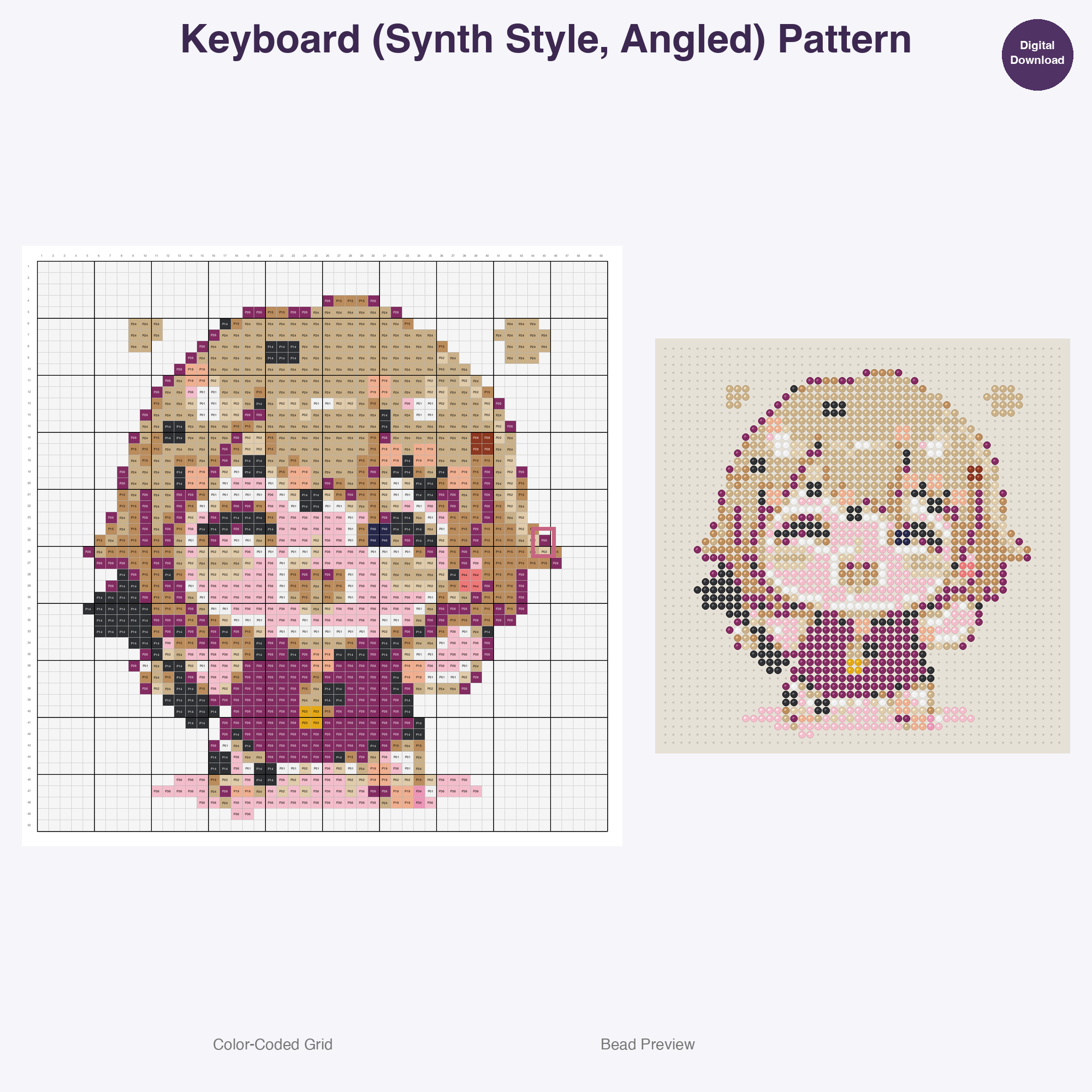 Pixel Pop Concert Perler Bead Patterns Bundle, 48 Designs (PDF Digital Download)