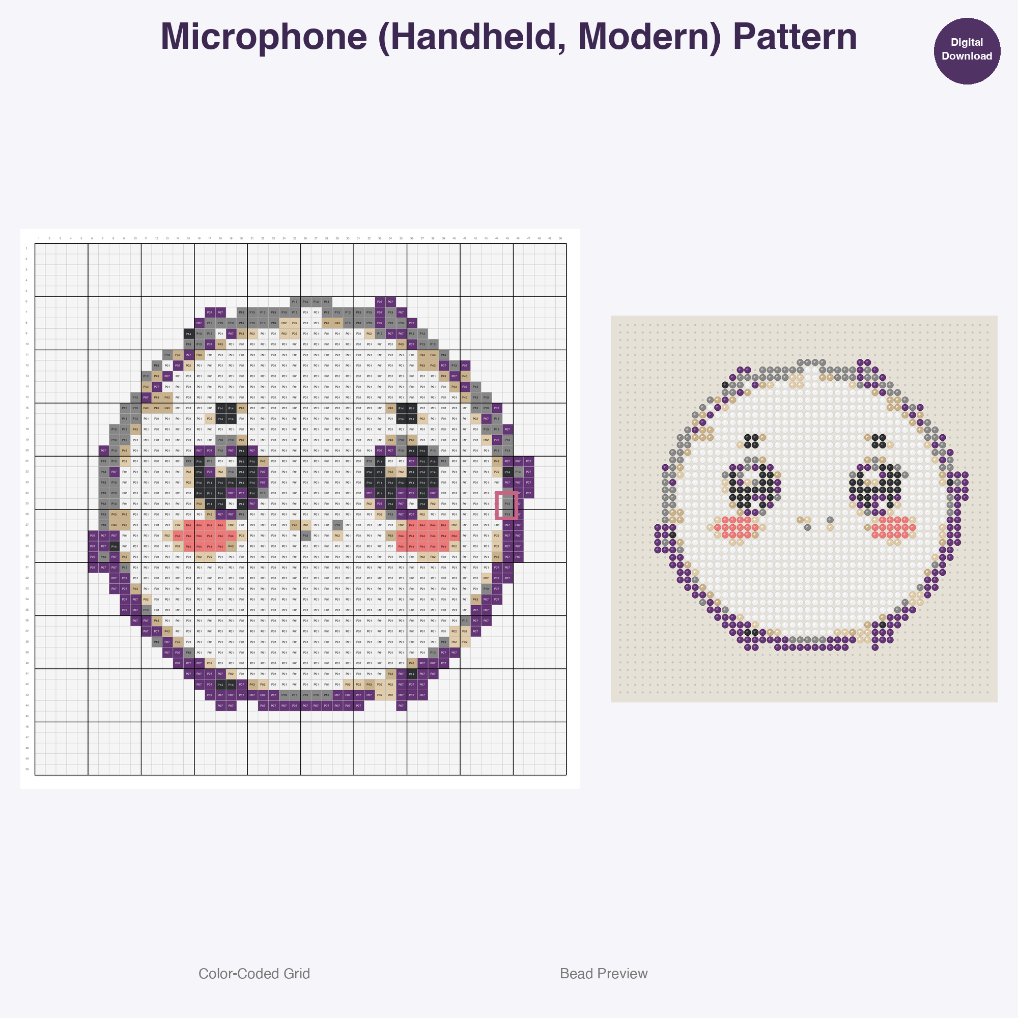Pixel Pop Concert Perler Bead Patterns Bundle, 48 Designs (PDF Digital Download)