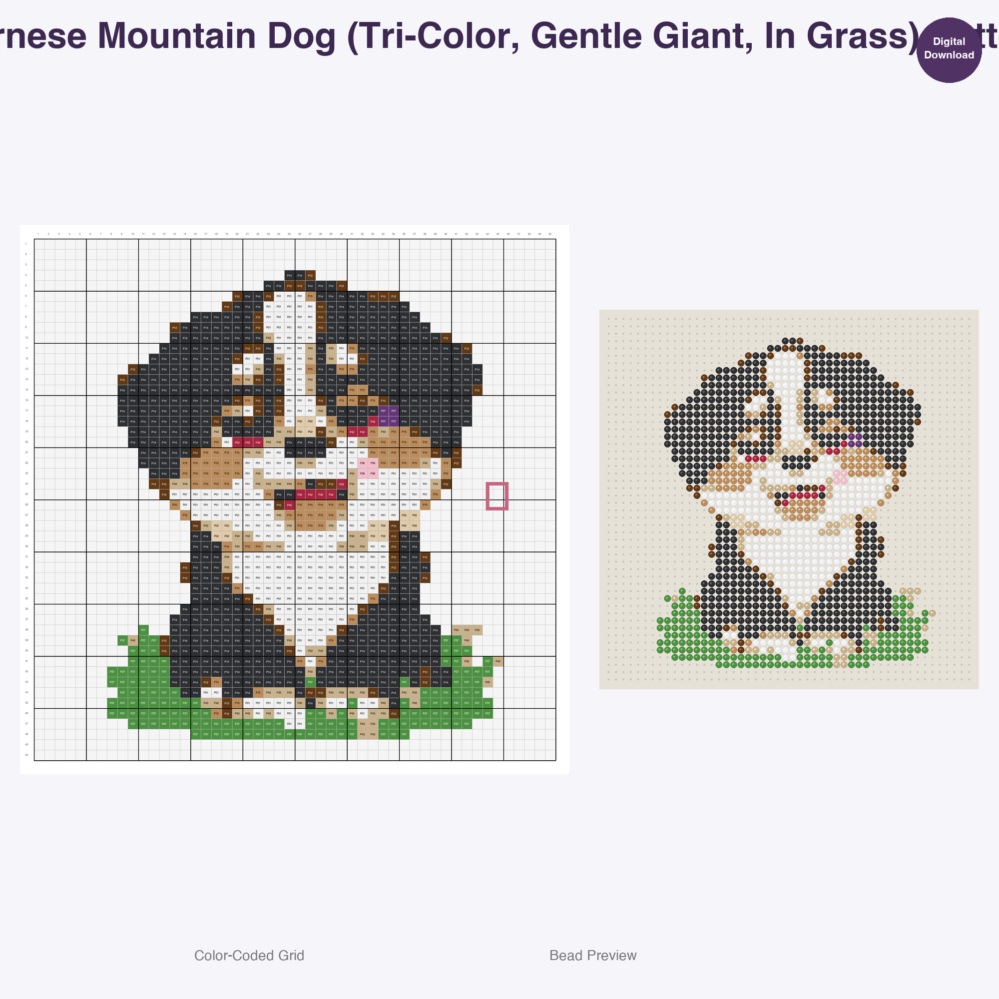 Pixel Pup Portraits Perler Bead Patterns, 48 Designs x 3 Grid Sizes (29x29 + 50x50 + 128x128), Fuse Bead PDF Digital Download
