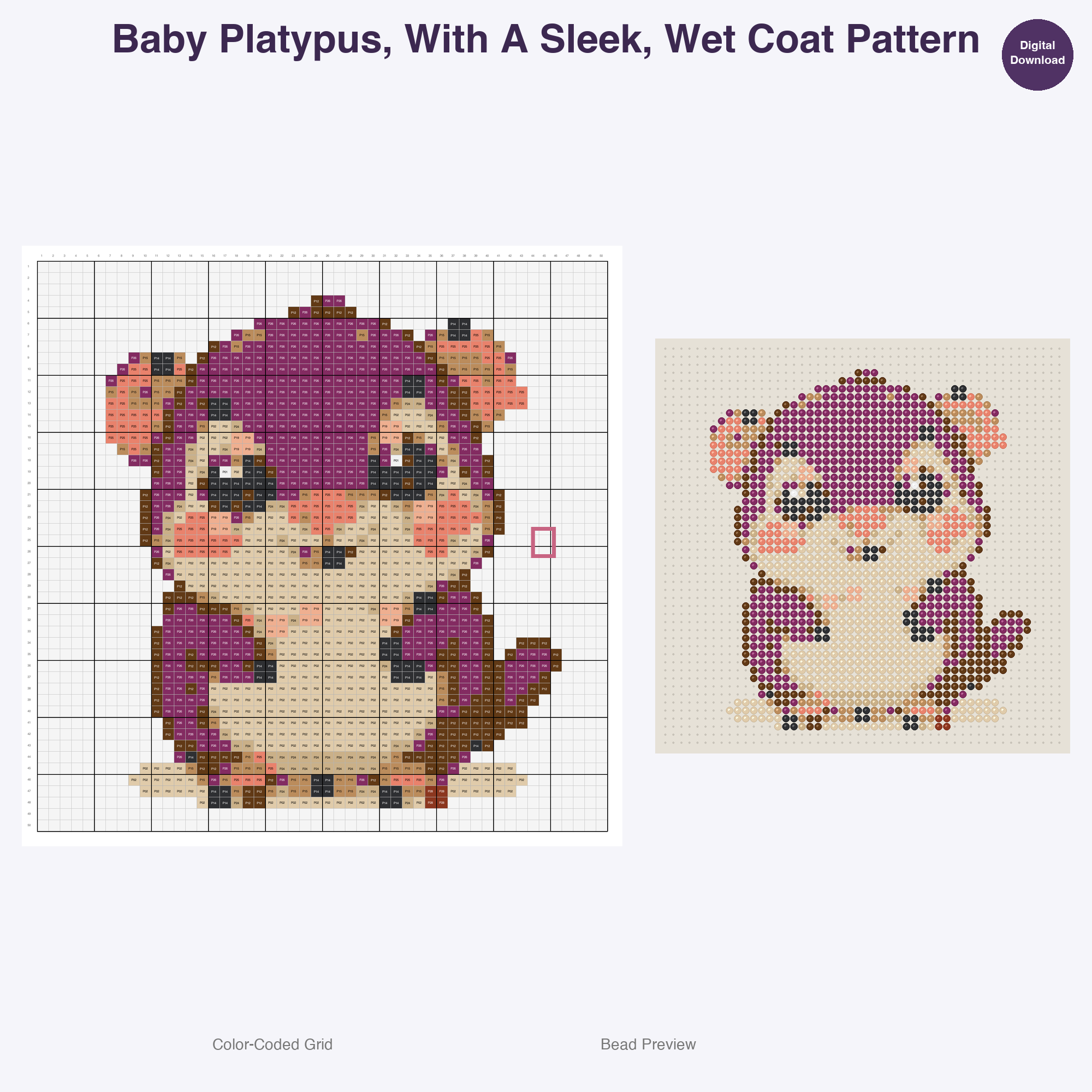 Playful Bushland Babies Perler Bead Patterns, 48 Designs x 3 Grid Sizes (29x29 + 50x50 + 128x128), Fuse Bead PDF Digital Download