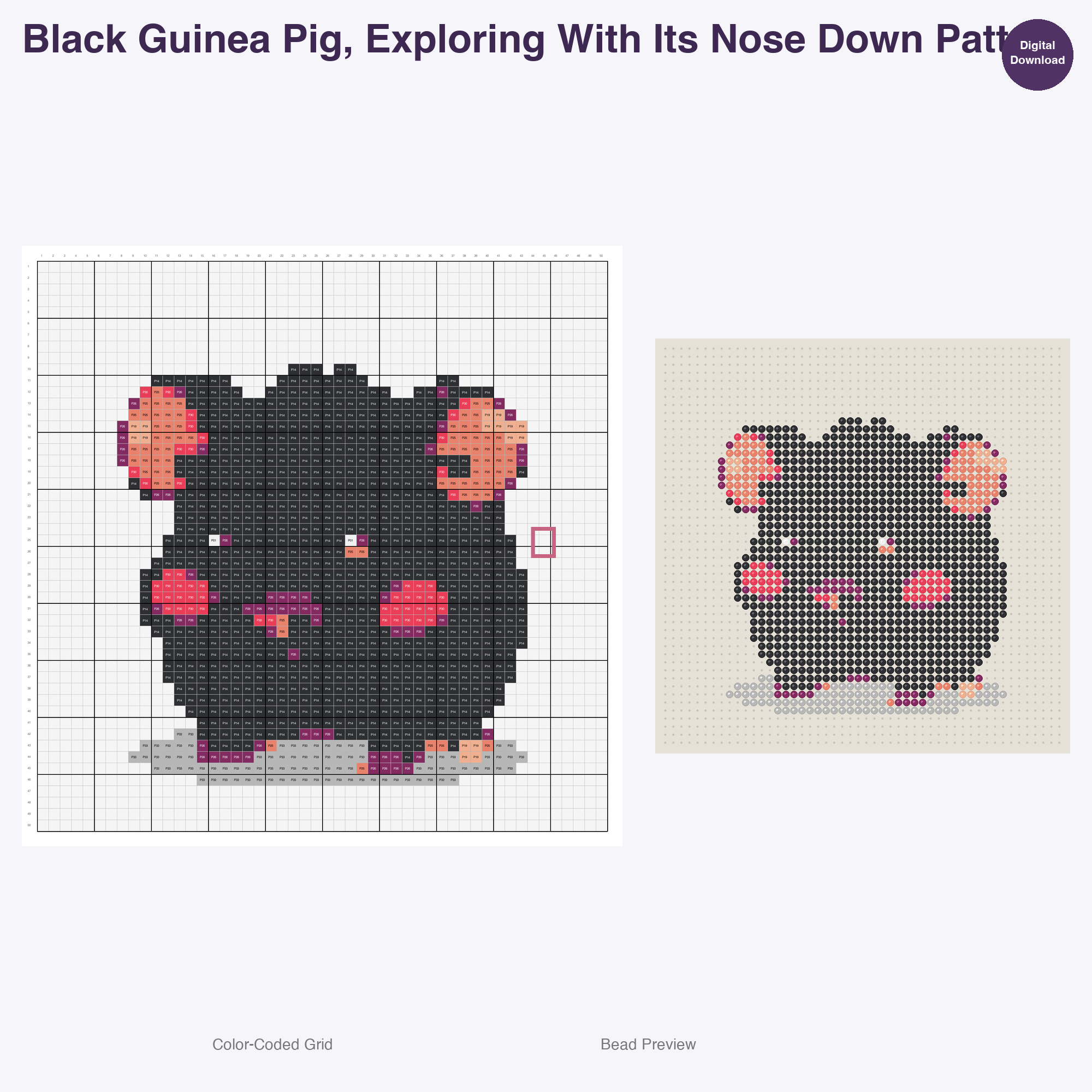 Pocket Pet Pals Perler Bead Patterns, 48 Designs x 3 Grid Sizes (29x29 + 50x50 + 128x128), Fuse Bead PDF Digital Download
