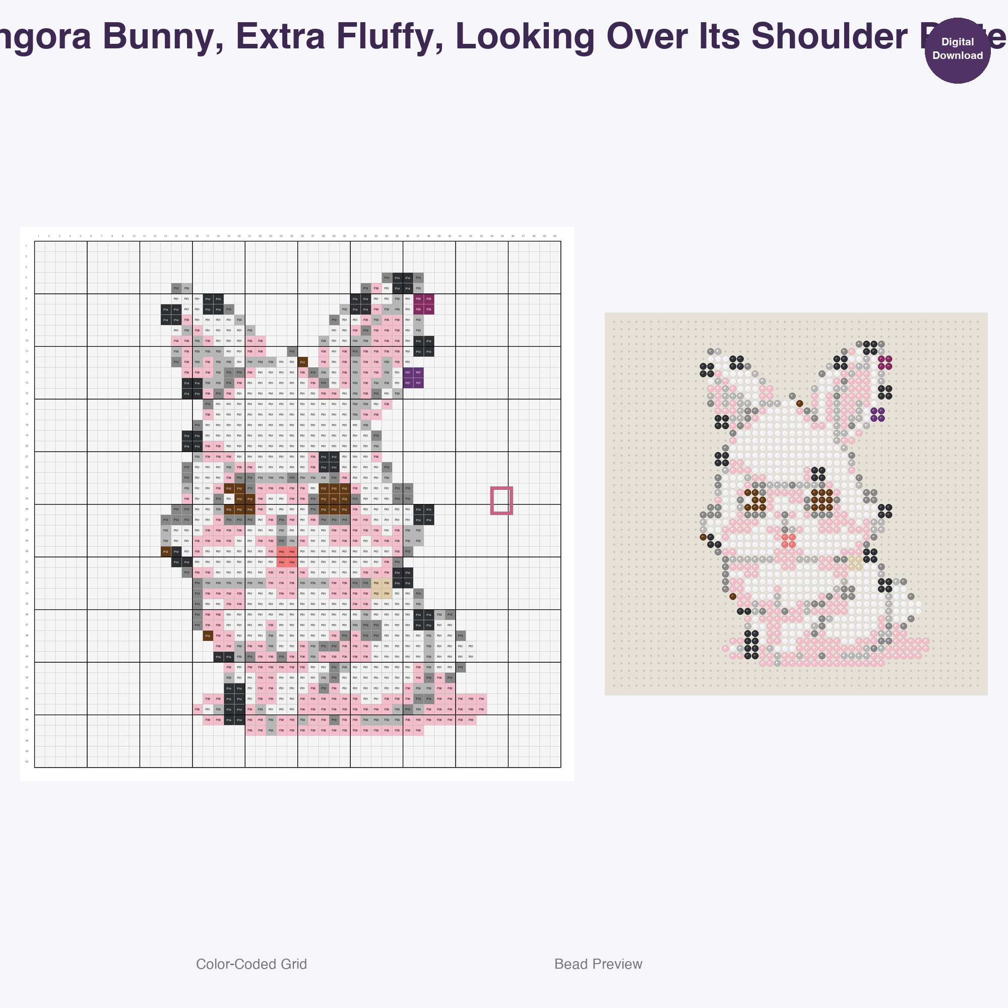 Pocket Pet Pals Perler Bead Patterns, 48 Designs x 3 Grid Sizes (29x29 + 50x50 + 128x128), Fuse Bead PDF Digital Download