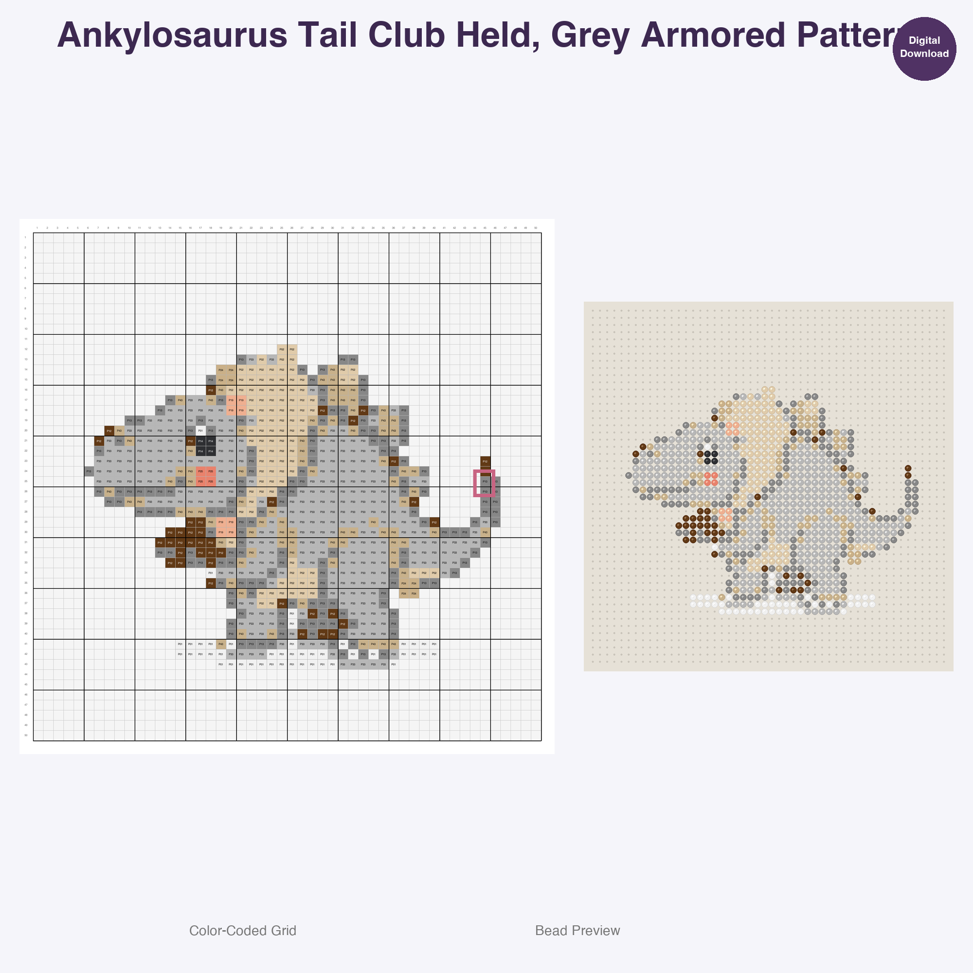 Primeval Pals Perler Bead Patterns, 48 Designs x 3 Grid Sizes (29x29 + 50x50 + 128x128), Fuse Bead PDF Digital Download