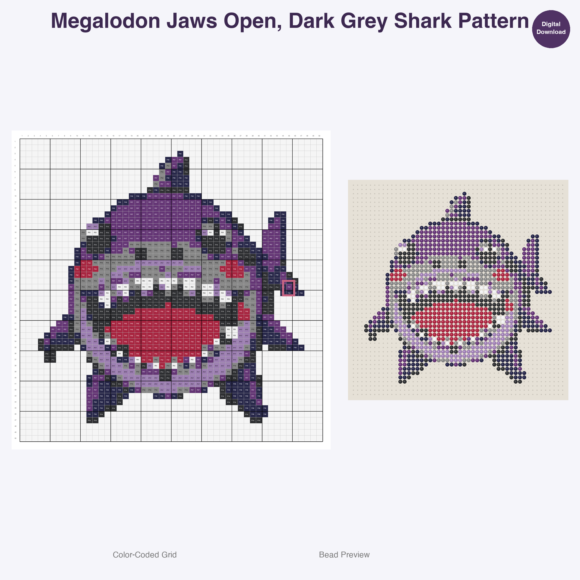 Primeval Pals Perler Bead Patterns, 48 Designs x 3 Grid Sizes (29x29 + 50x50 + 128x128), Fuse Bead PDF Digital Download