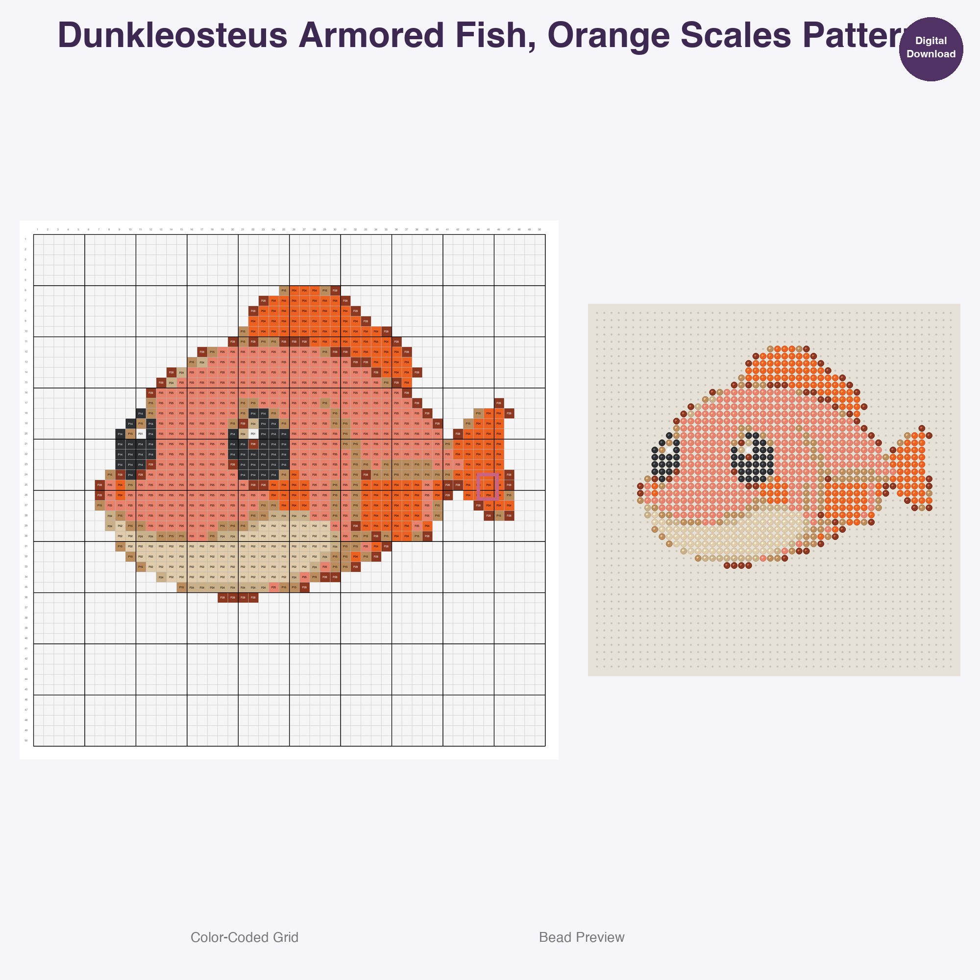 Primeval Pals Perler Bead Patterns, 48 Designs x 3 Grid Sizes (29x29 + 50x50 + 128x128), Fuse Bead PDF Digital Download