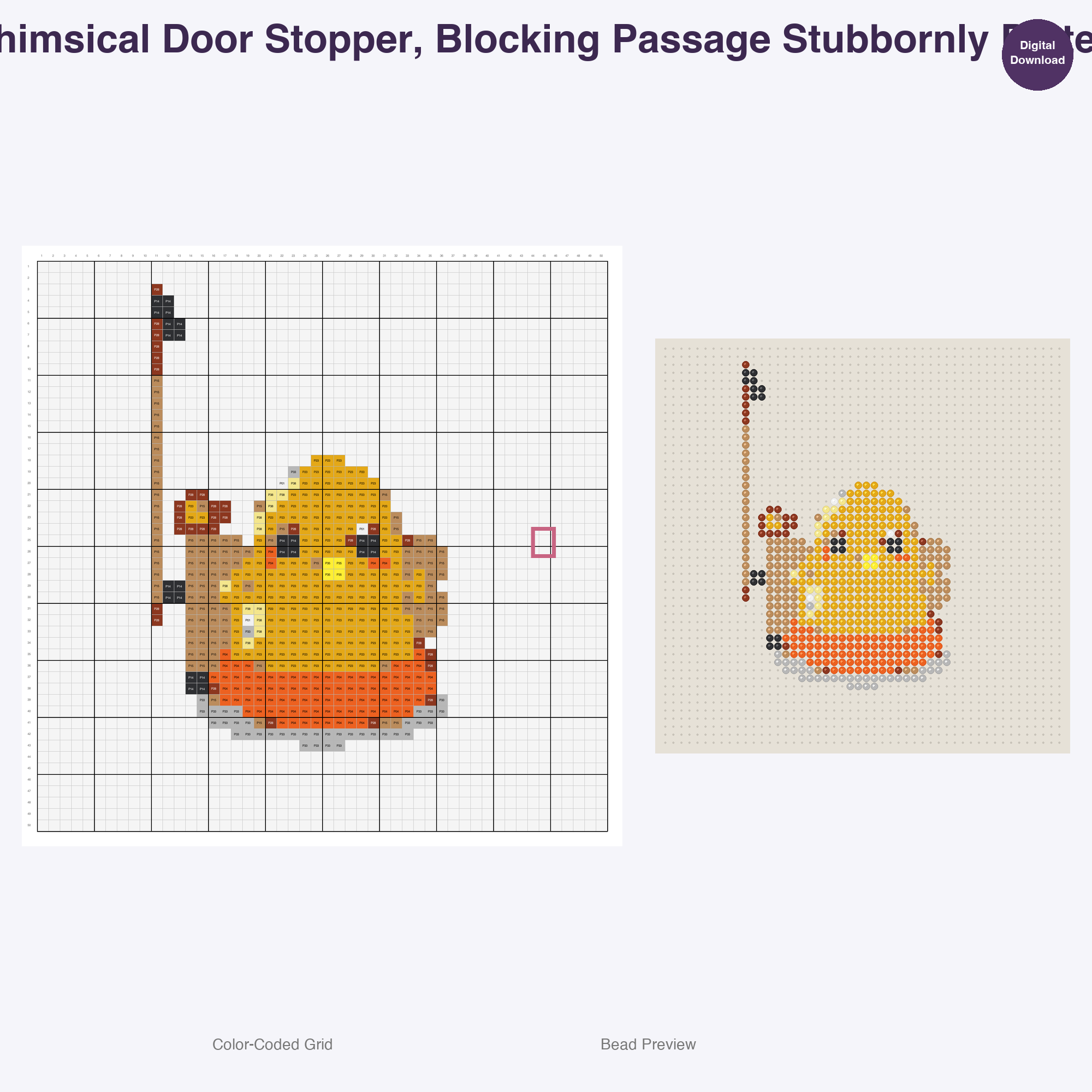 Purrfectly Posed Feline Fun Perler Bead Patterns, 48 Designs x 3 Grid Sizes (29x29 + 50x50 + 128x128), Fuse Bead PDF Digital Download