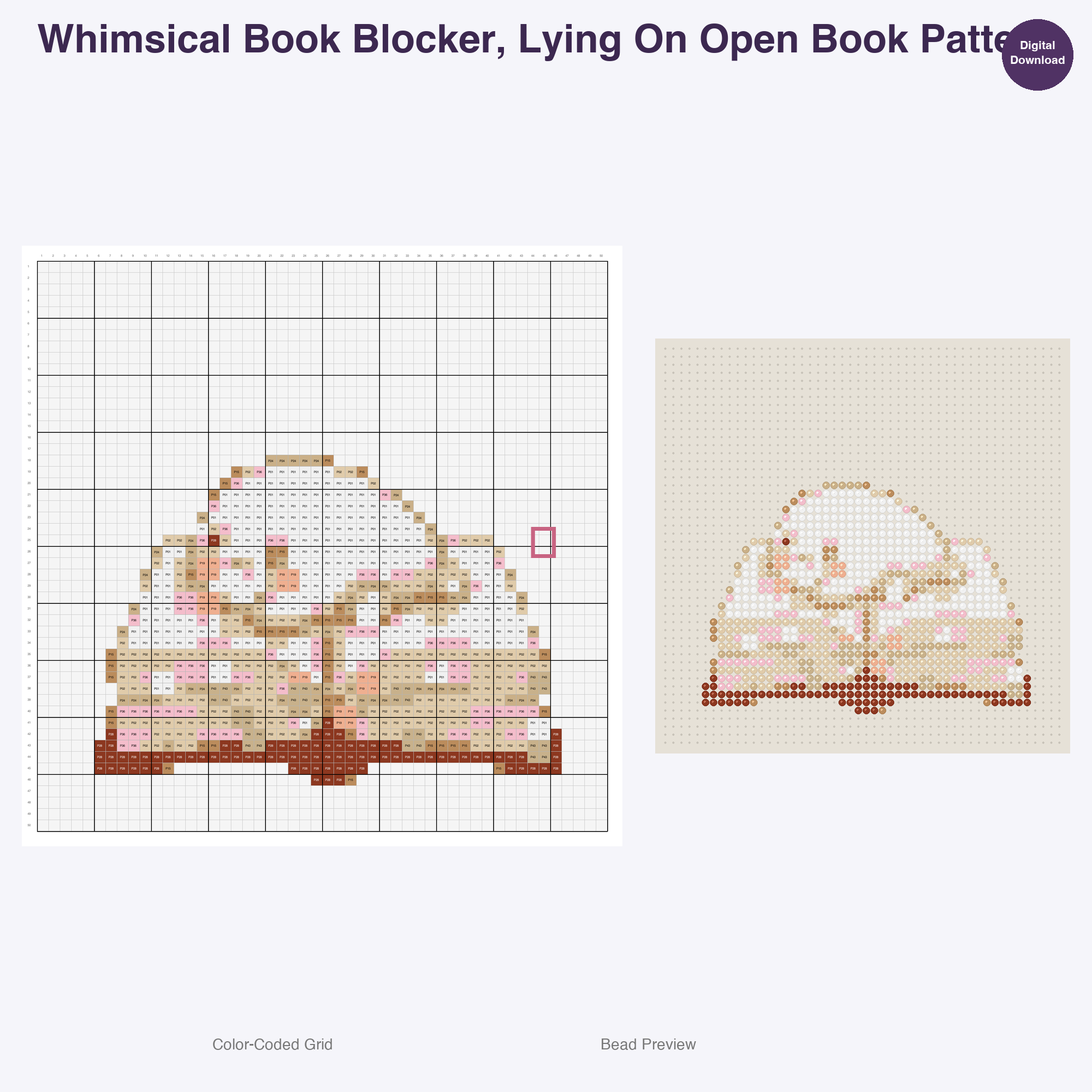 Purrfectly Posed Feline Fun Perler Bead Patterns, 48 Designs x 3 Grid Sizes (29x29 + 50x50 + 128x128), Fuse Bead PDF Digital Download