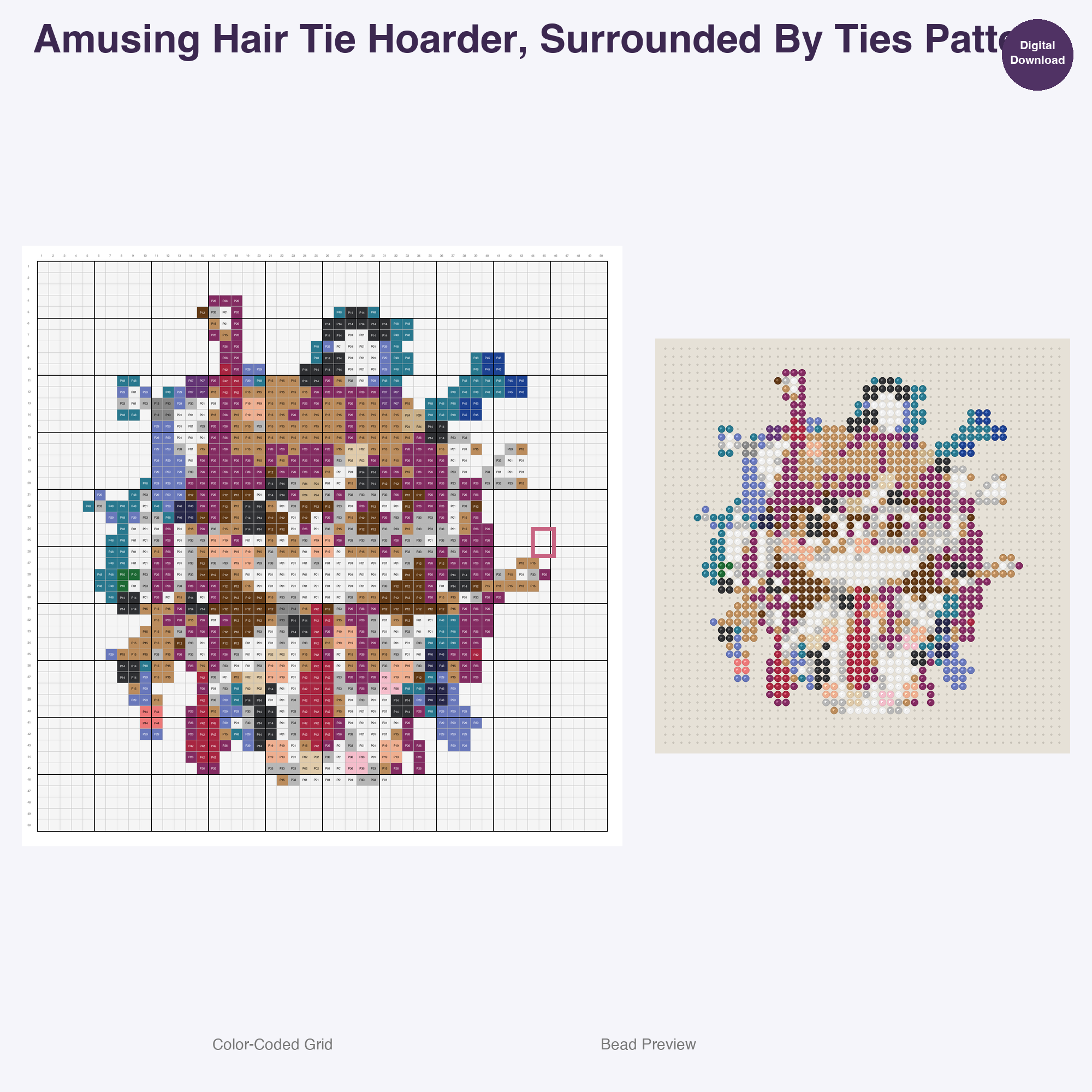 Purrfectly Posed Feline Fun Perler Bead Patterns, 48 Designs x 3 Grid Sizes (29x29 + 50x50 + 128x128), Fuse Bead PDF Digital Download