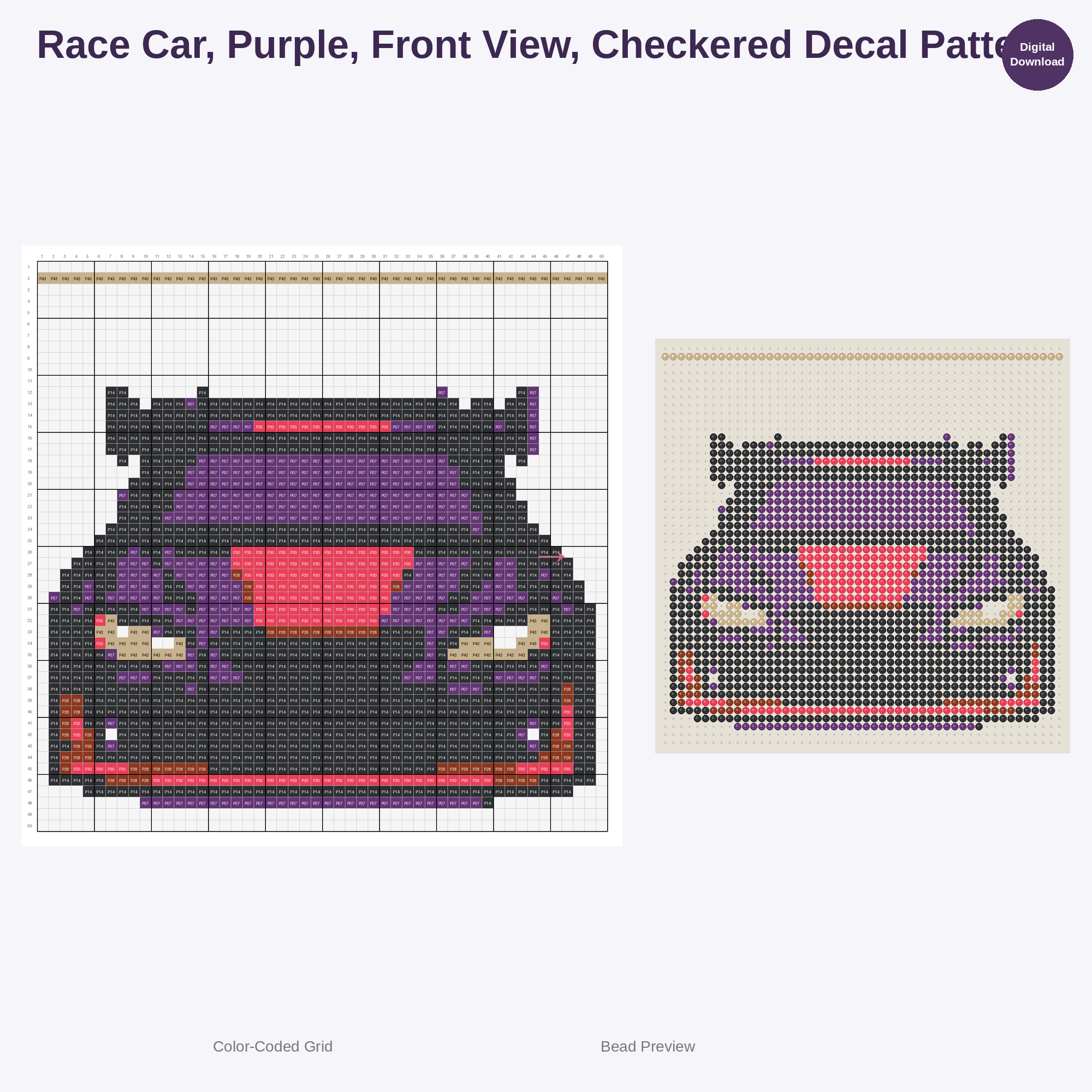 High Octane Race Cars Perler Bead Patterns Bundle, 48 Designs (PDF Digital Download)