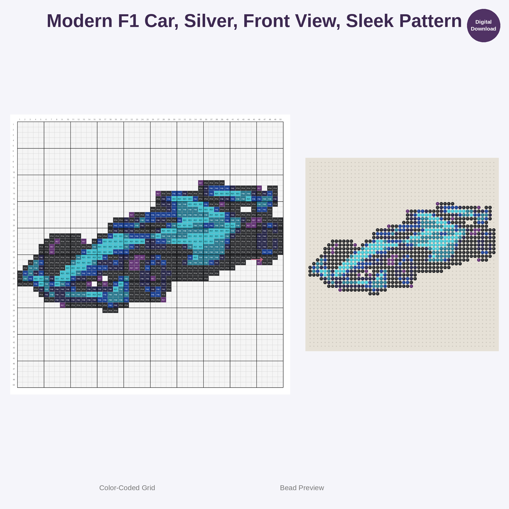 High Octane Race Cars Perler Bead Patterns Bundle, 48 Designs (PDF Digital Download)