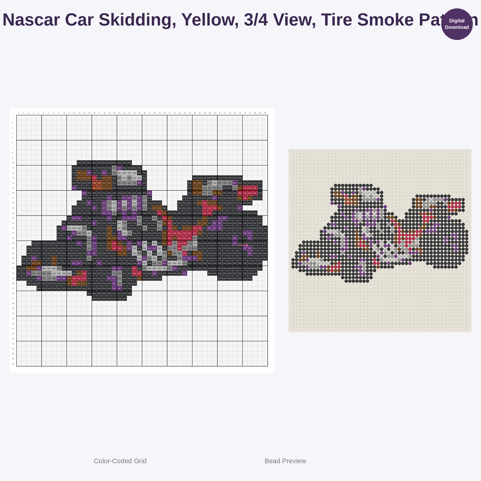 High Octane Race Cars Perler Bead Patterns Bundle, 48 Designs (PDF Digital Download)