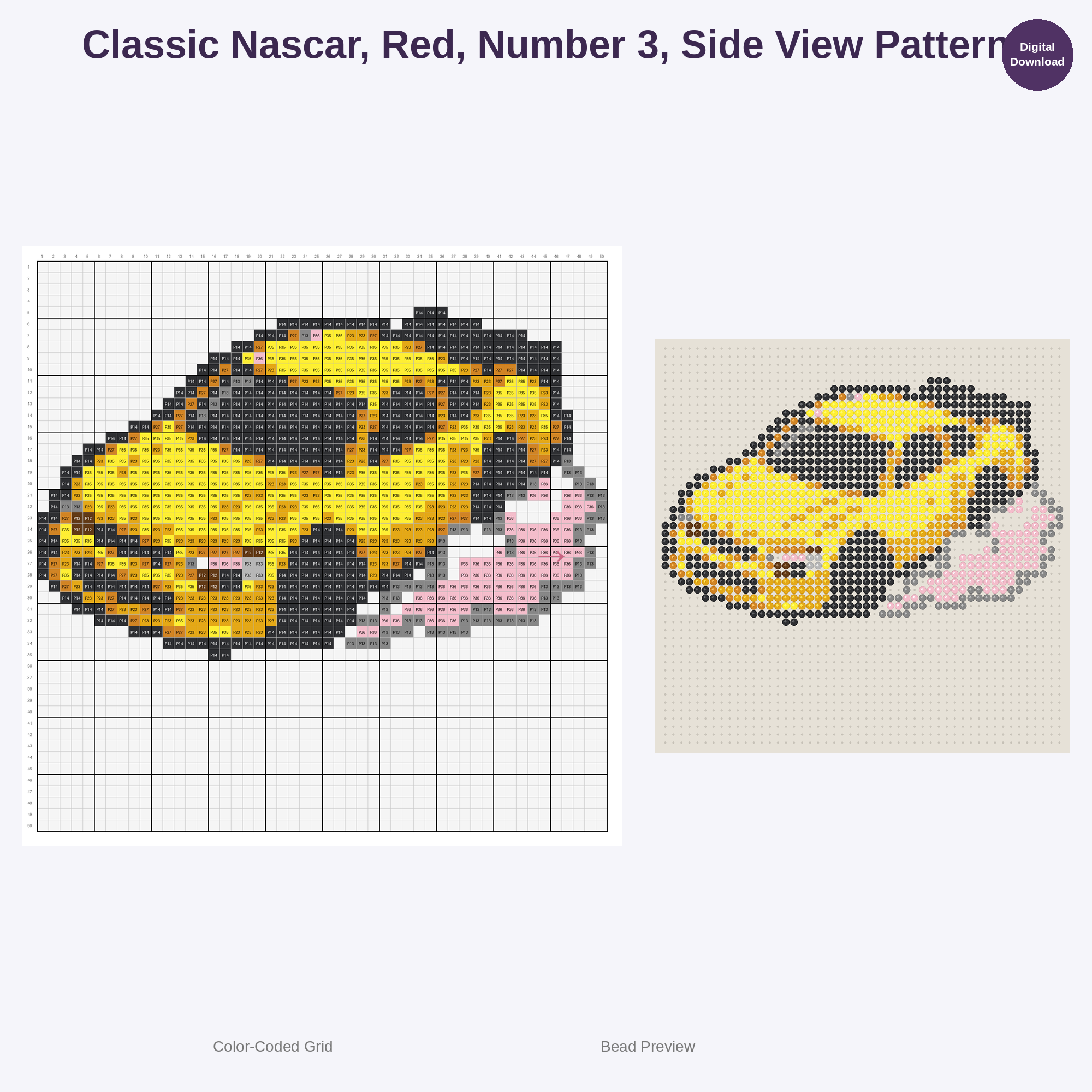 High Octane Race Cars Perler Bead Patterns Bundle, 48 Designs (PDF Digital Download)