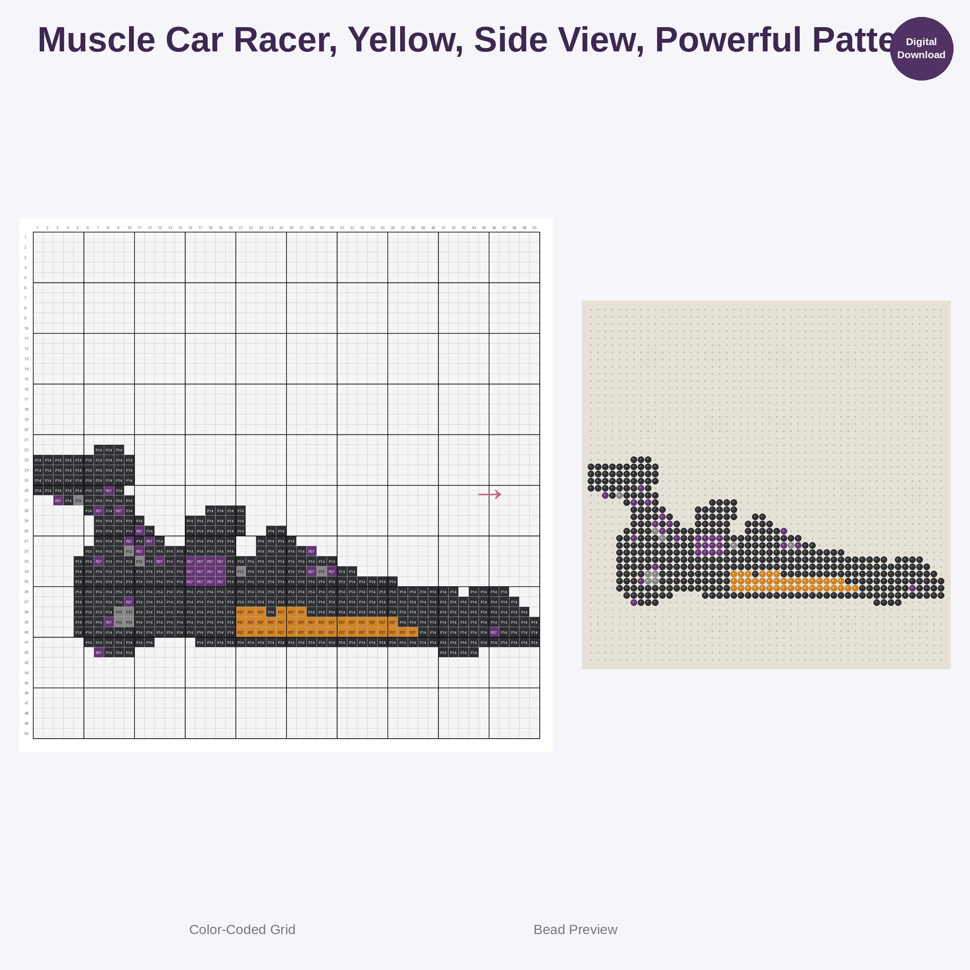 High Octane Race Cars Perler Bead Patterns Bundle, 48 Designs (PDF Digital Download)