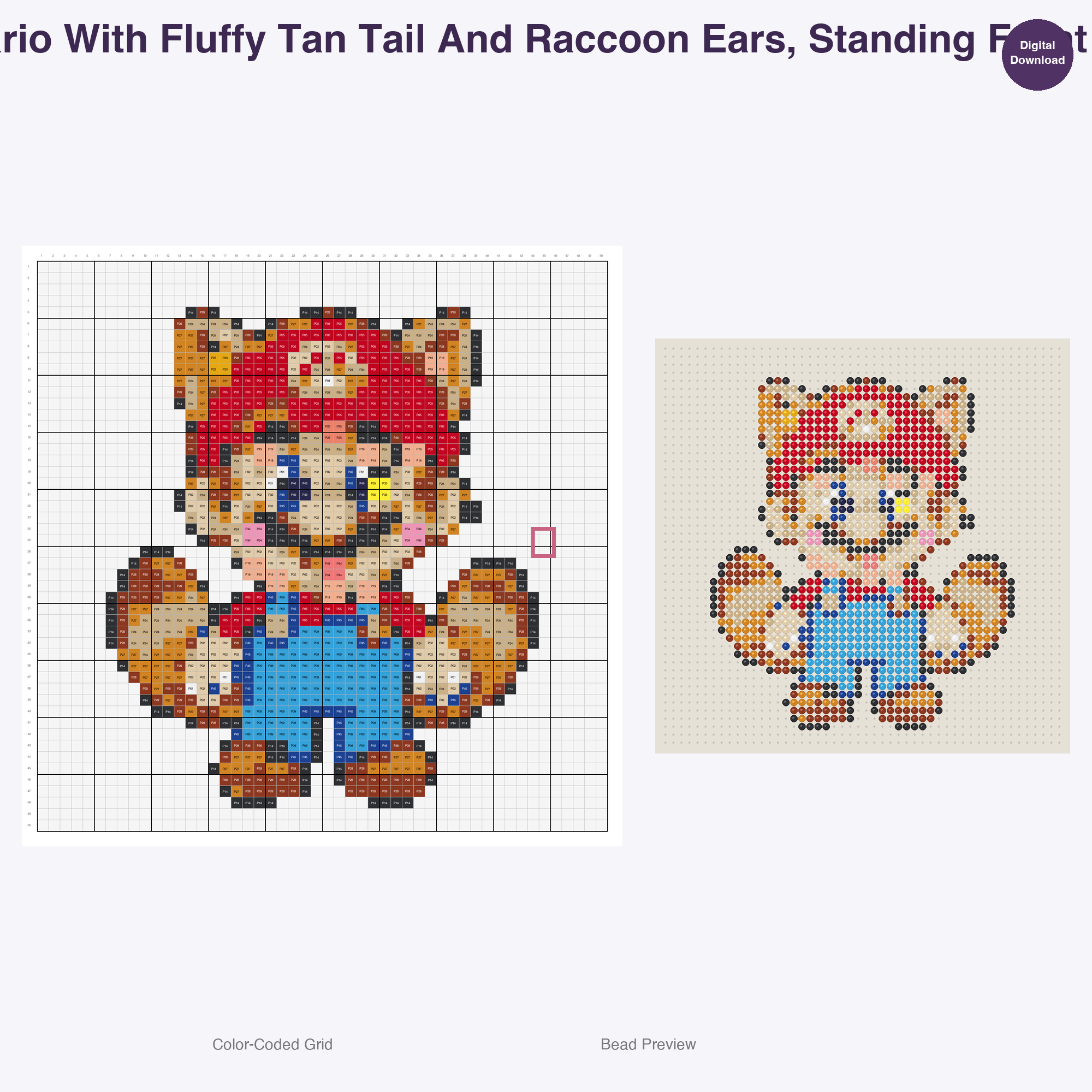 Retro Nintendo Pixel Characters Perler Bead Patterns, 48 Designs x 2 Grid Sizes (50x50 + 128x128), Fuse Bead PDF Digital Download