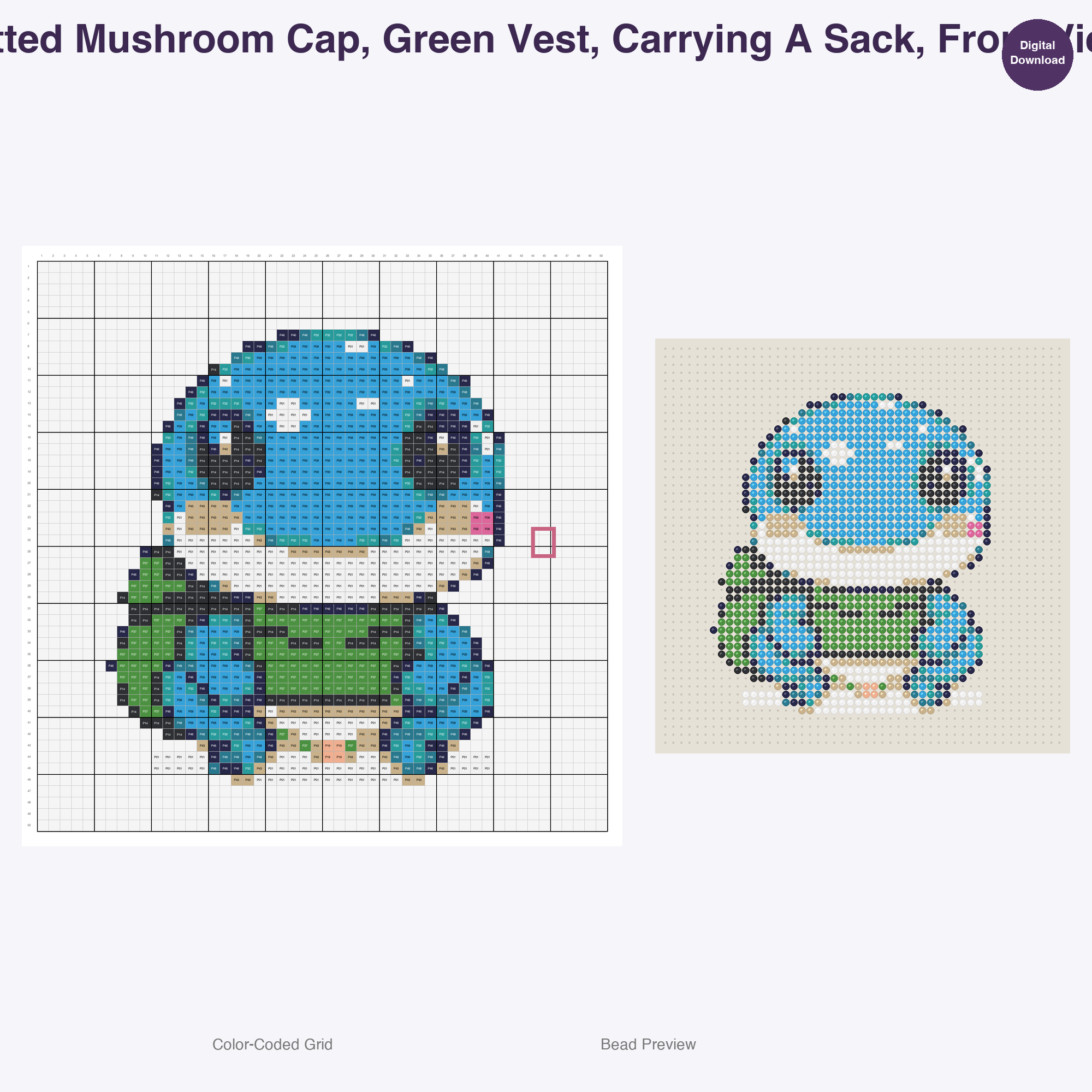 Retro Nintendo Pixel Characters Perler Bead Patterns, 48 Designs x 2 Grid Sizes (50x50 + 128x128), Fuse Bead PDF Digital Download