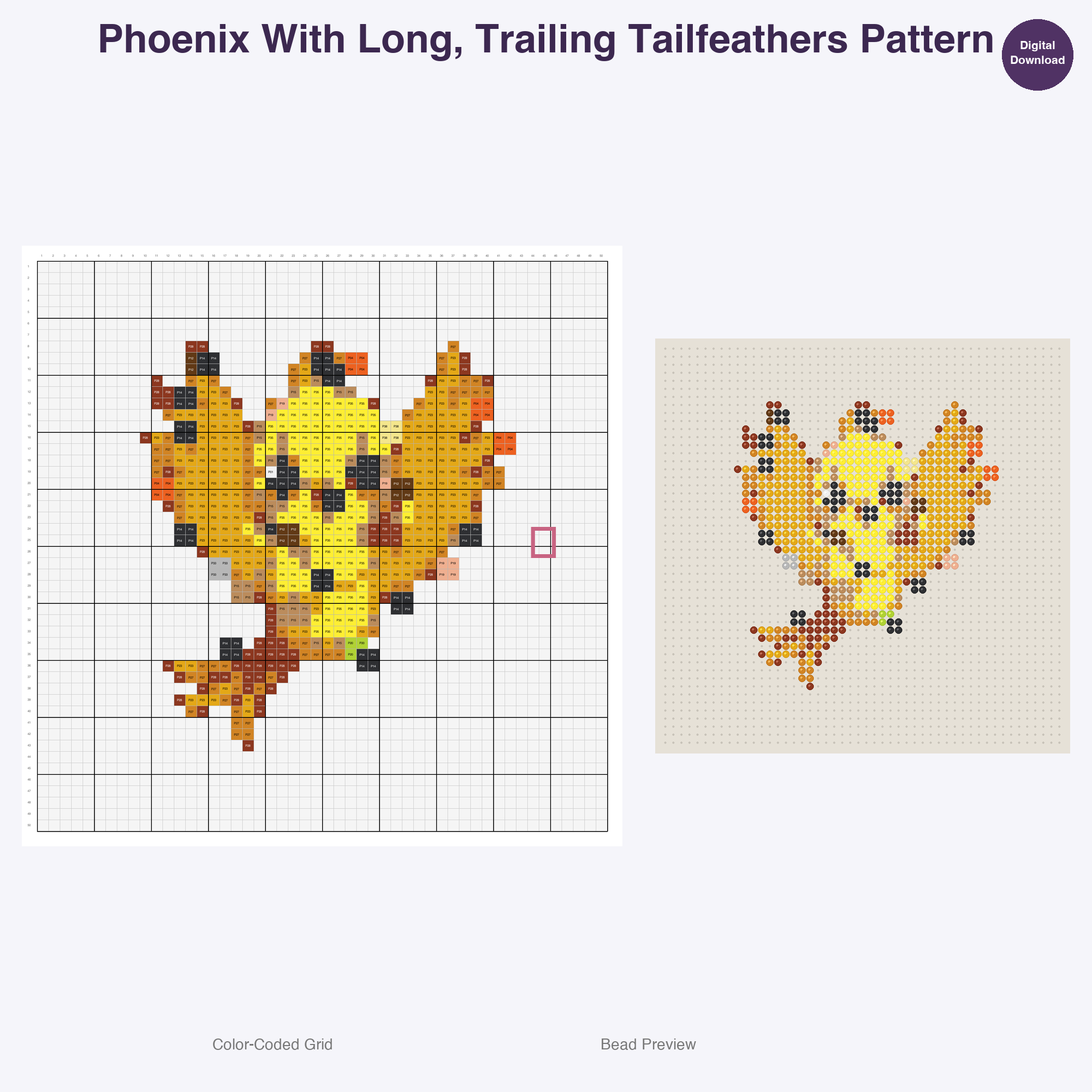 Royal Fables Mythics Perler Bead Patterns, 48 Designs x 3 Grid Sizes (29x29 + 50x50 + 128x128), Fuse Bead PDF Digital Download
