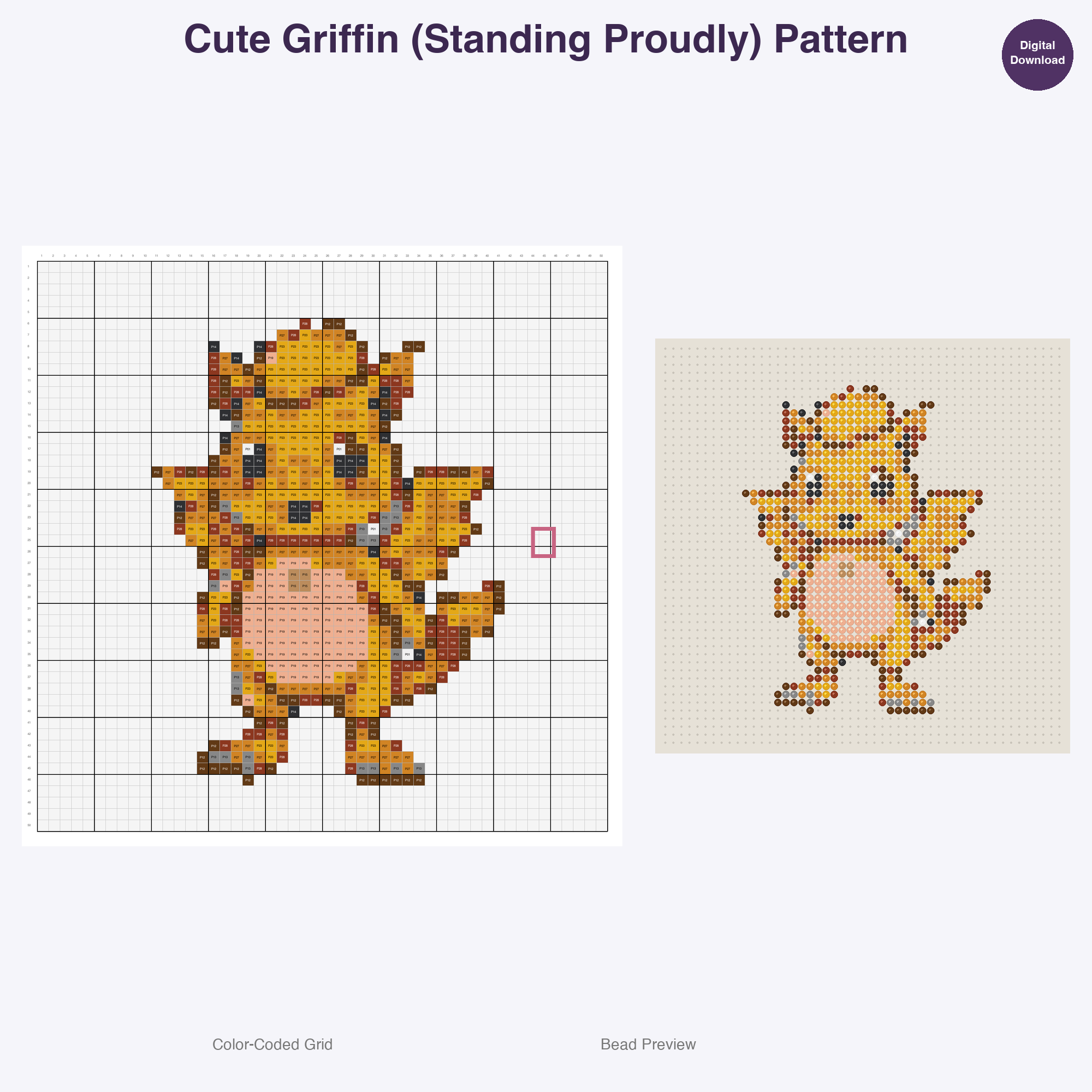 Royal Keep Residents Perler Bead Patterns, 48 Designs x 2 Grid Sizes (50x50 + 128x128), Fuse Bead PDF Digital Download