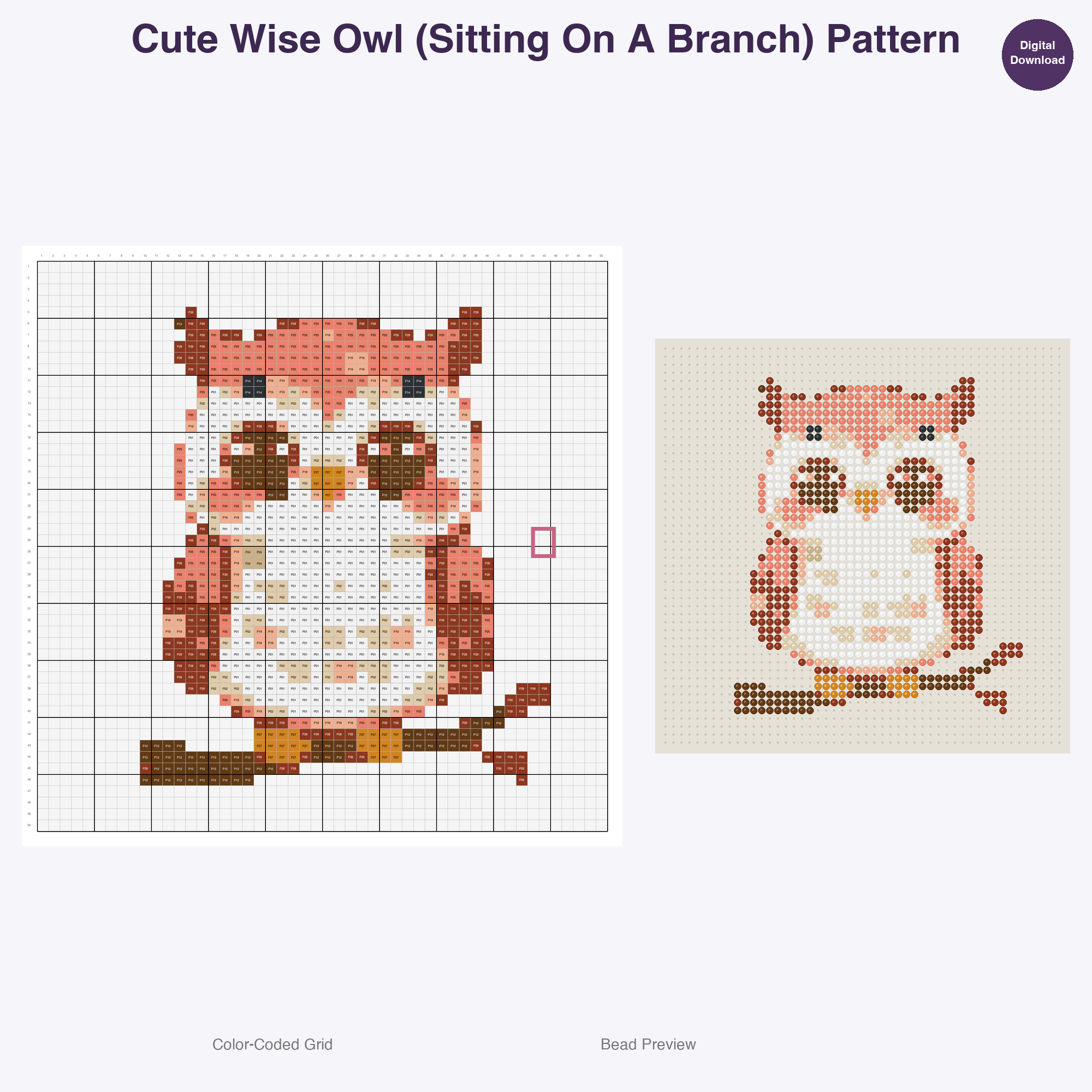 Royal Keep Residents Perler Bead Patterns, 48 Designs x 2 Grid Sizes (50x50 + 128x128), Fuse Bead PDF Digital Download