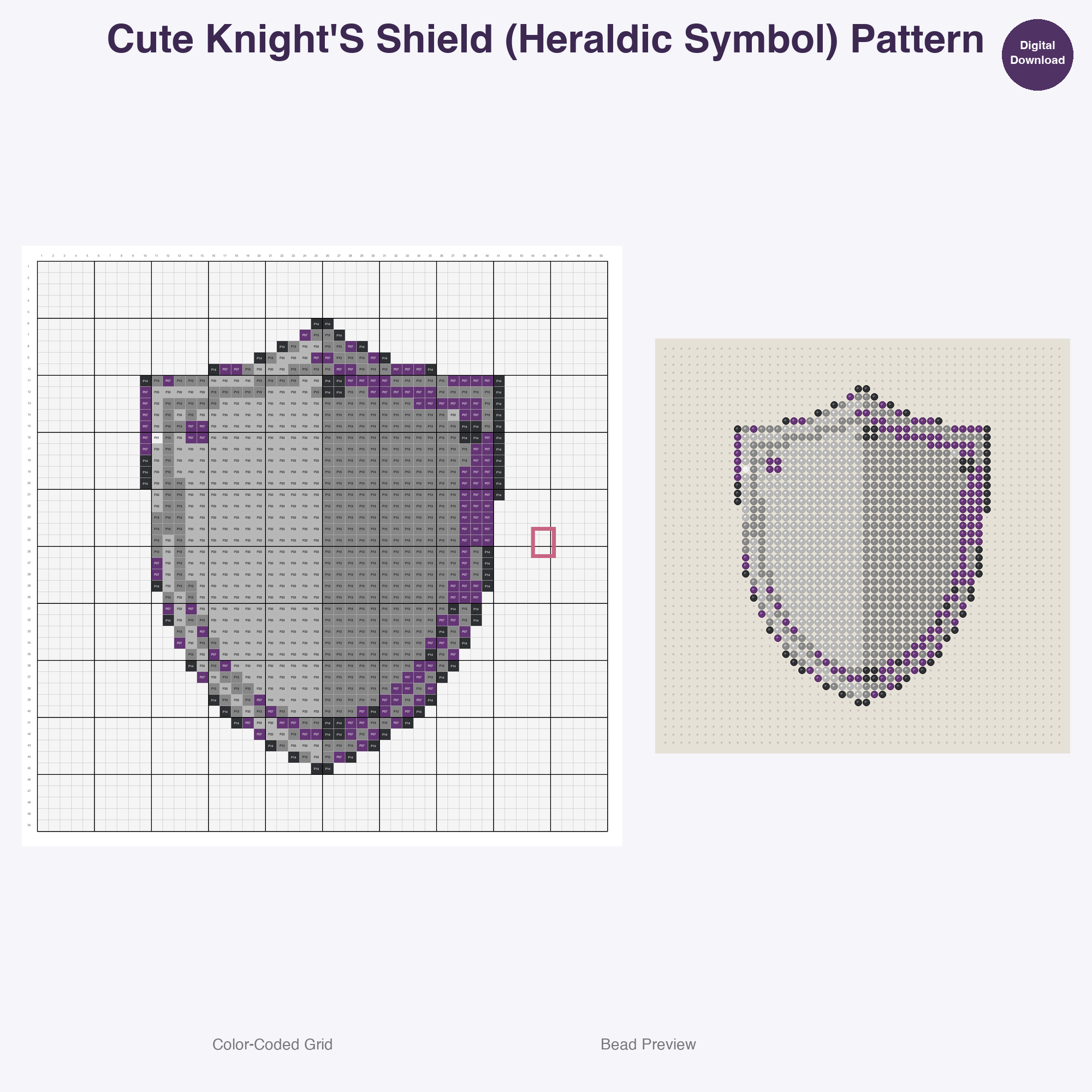 Royal Keep Residents Perler Bead Patterns, 48 Designs x 2 Grid Sizes (50x50 + 128x128), Fuse Bead PDF Digital Download