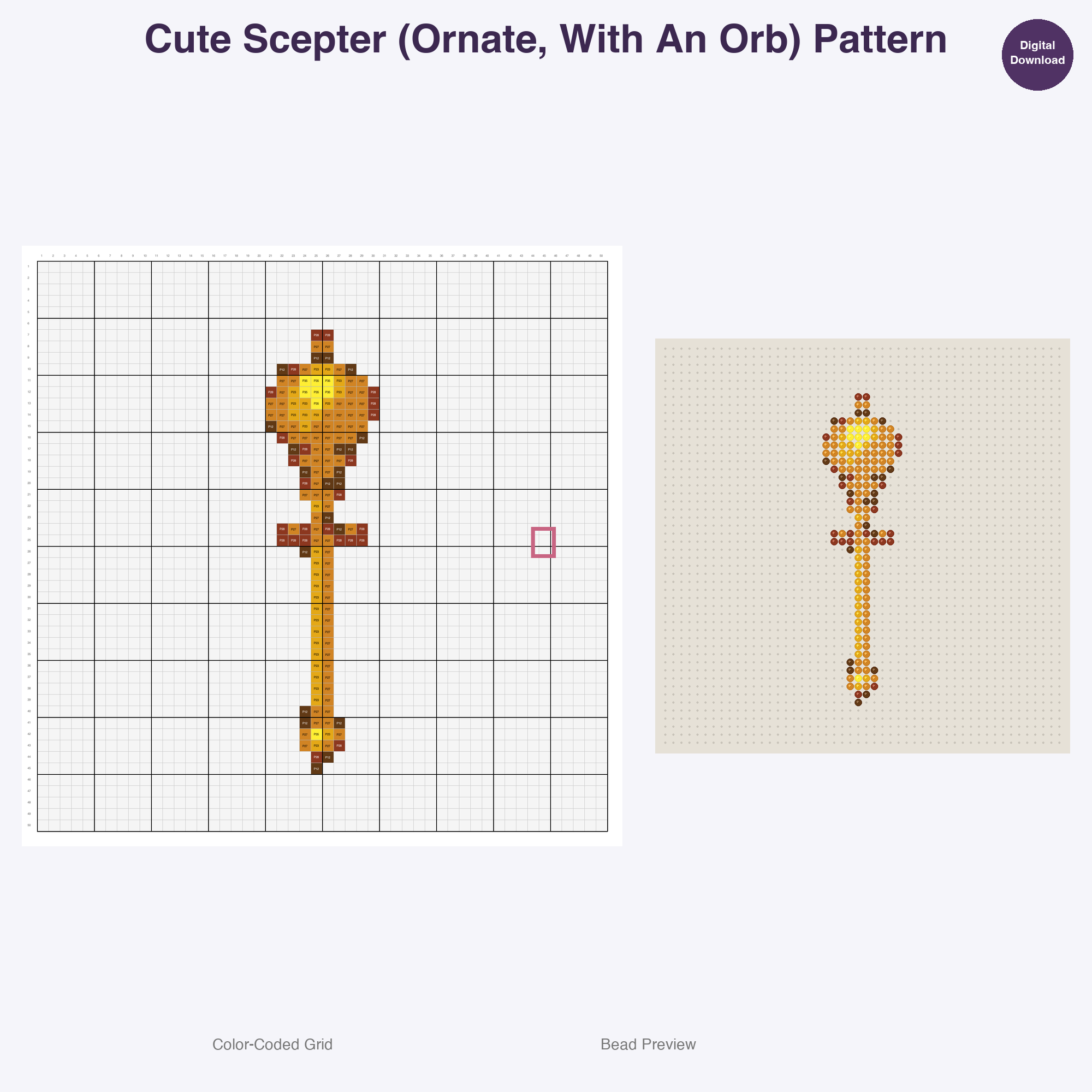 Royal Keep Residents Perler Bead Patterns, 48 Designs x 2 Grid Sizes (50x50 + 128x128), Fuse Bead PDF Digital Download