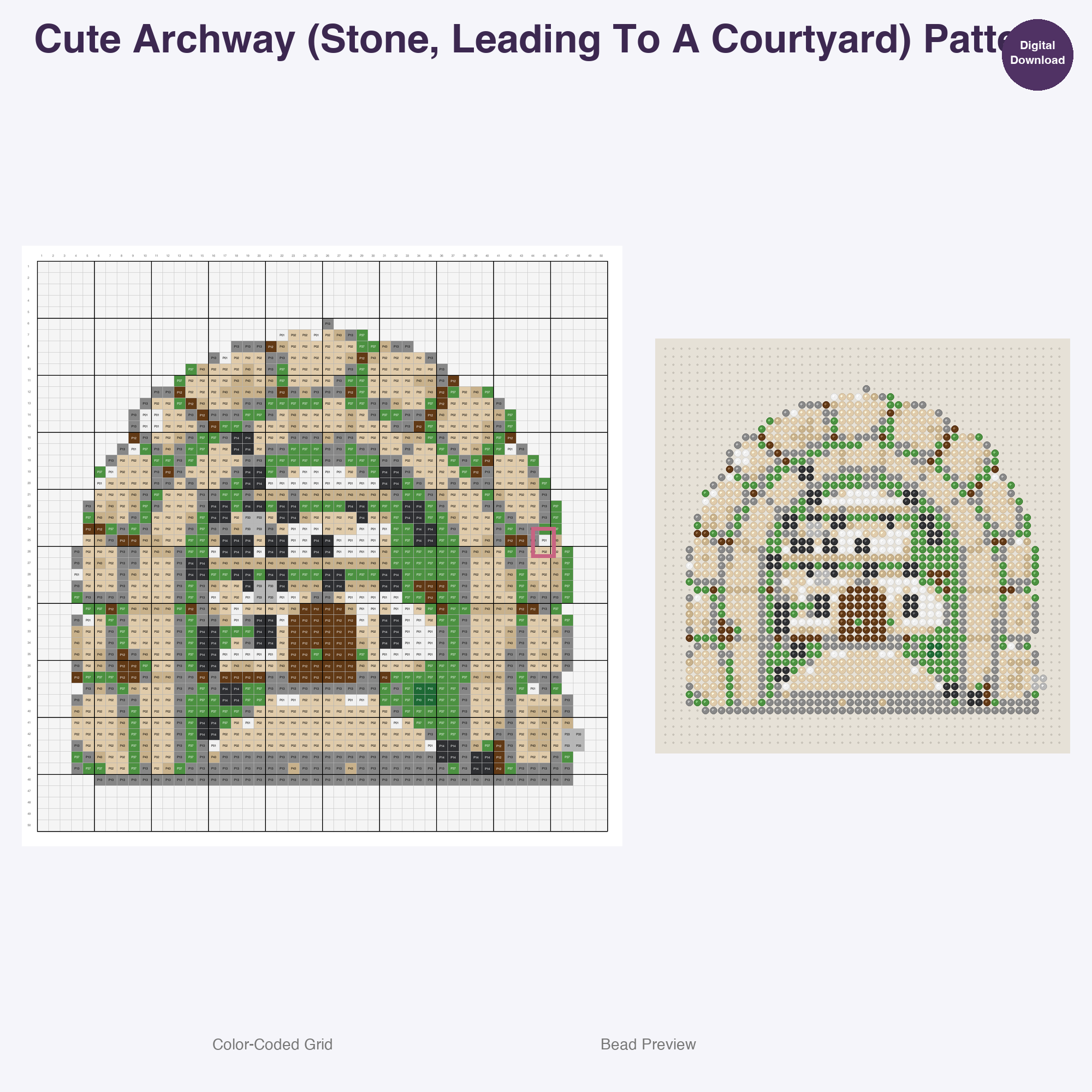 Royal Keep Residents Perler Bead Patterns, 48 Designs x 2 Grid Sizes (50x50 + 128x128), Fuse Bead PDF Digital Download