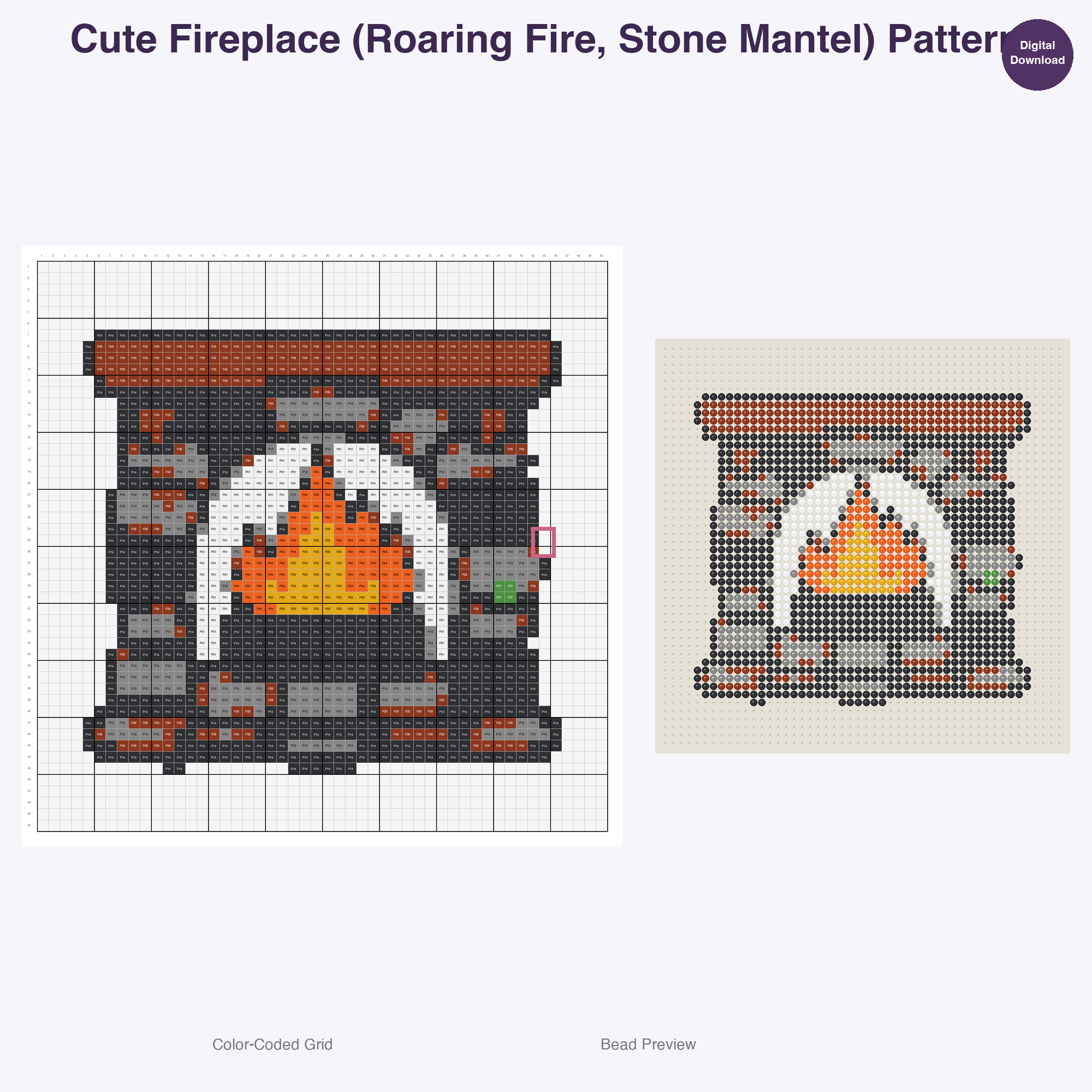 Royal Keep Residents Perler Bead Patterns, 48 Designs x 2 Grid Sizes (50x50 + 128x128), Fuse Bead PDF Digital Download