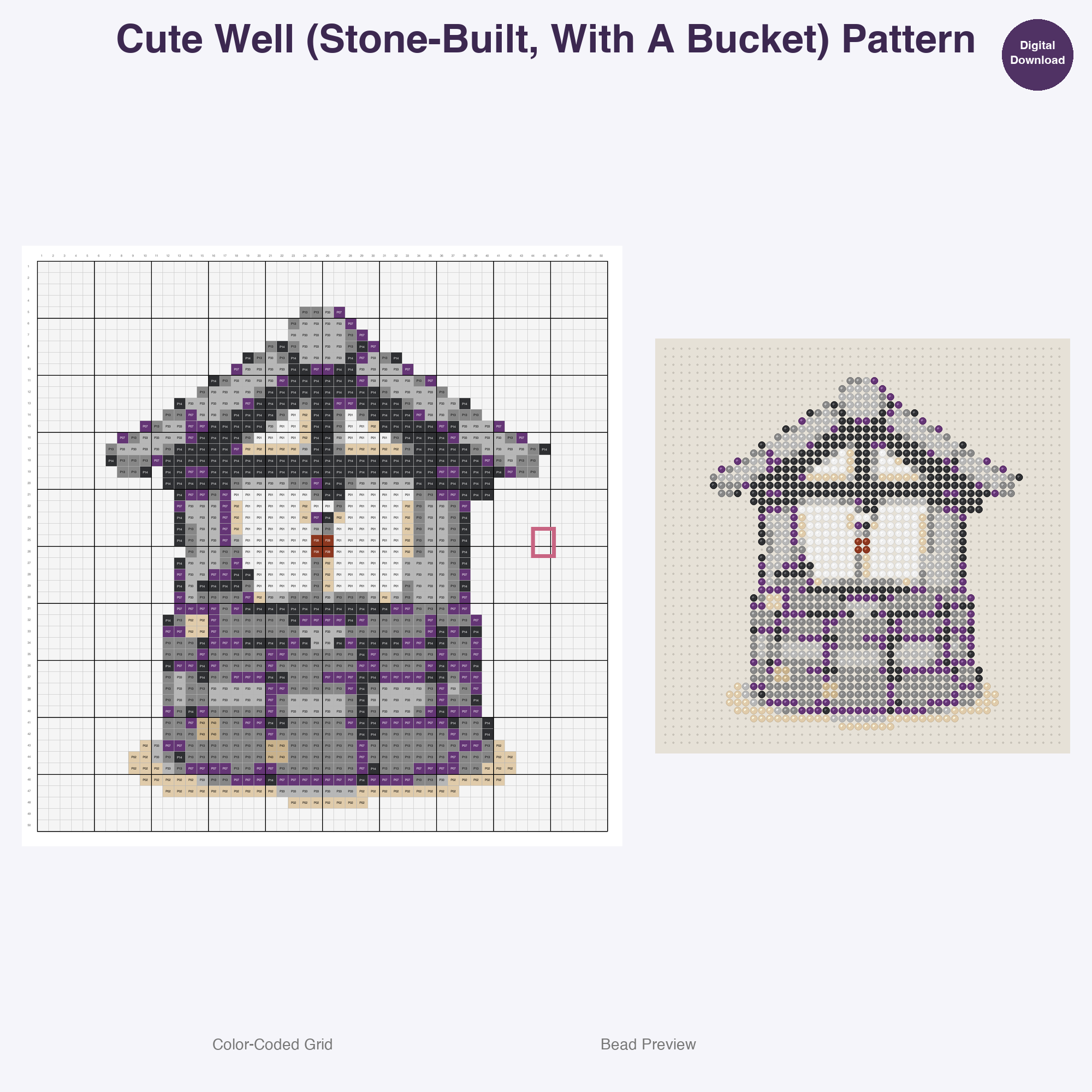 Royal Keep Residents Perler Bead Patterns, 48 Designs x 2 Grid Sizes (50x50 + 128x128), Fuse Bead PDF Digital Download