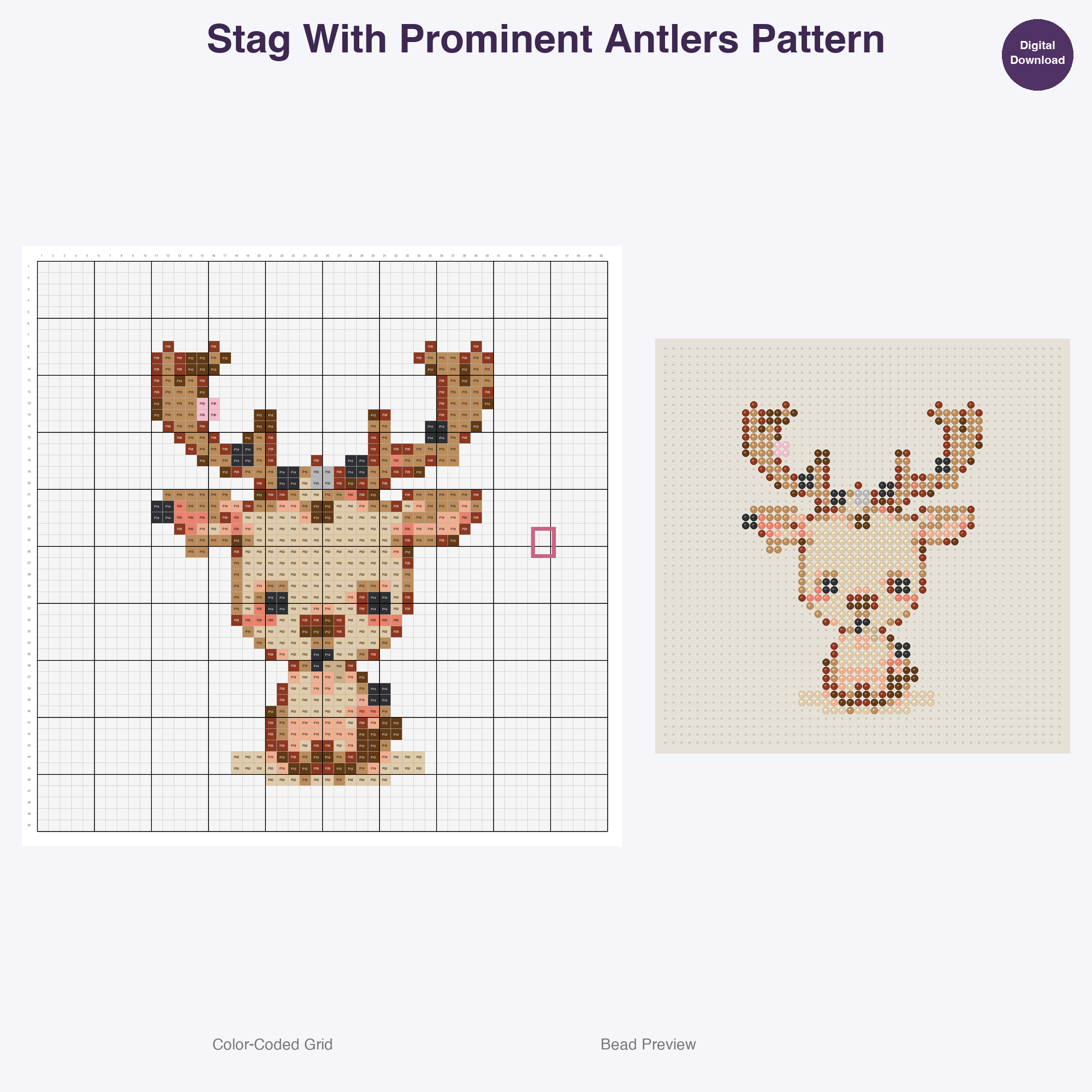 Rustic Woodland Critters Perler Bead Patterns Bundle, 48 Designs (PDF Digital Download)