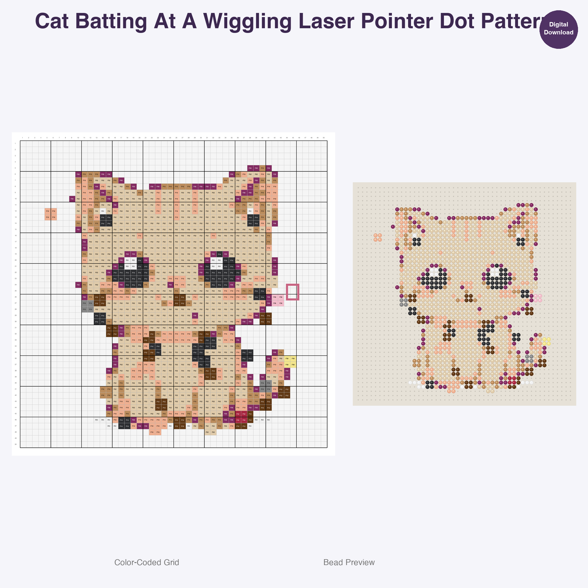 Silly Kitty Chronicles Perler Bead Patterns, 48 Designs x 2 Grid Sizes (50x50 + 128x128), Fuse Bead PDF Digital Download