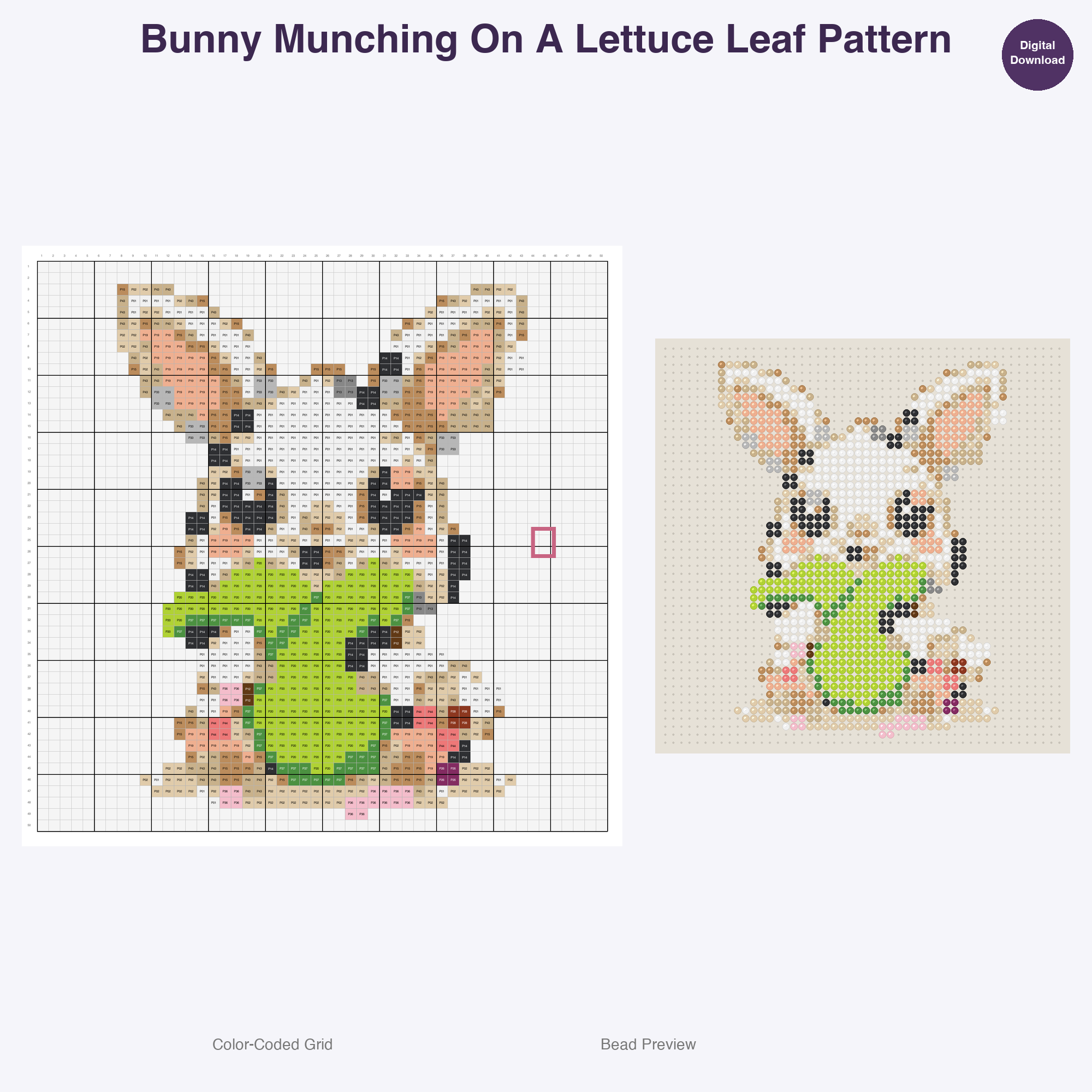Snack Time Small Pets Perler Bead Patterns, 48 Designs x 3 Grid Sizes (29x29 + 50x50 + 128x128), Fuse Bead PDF Digital Download