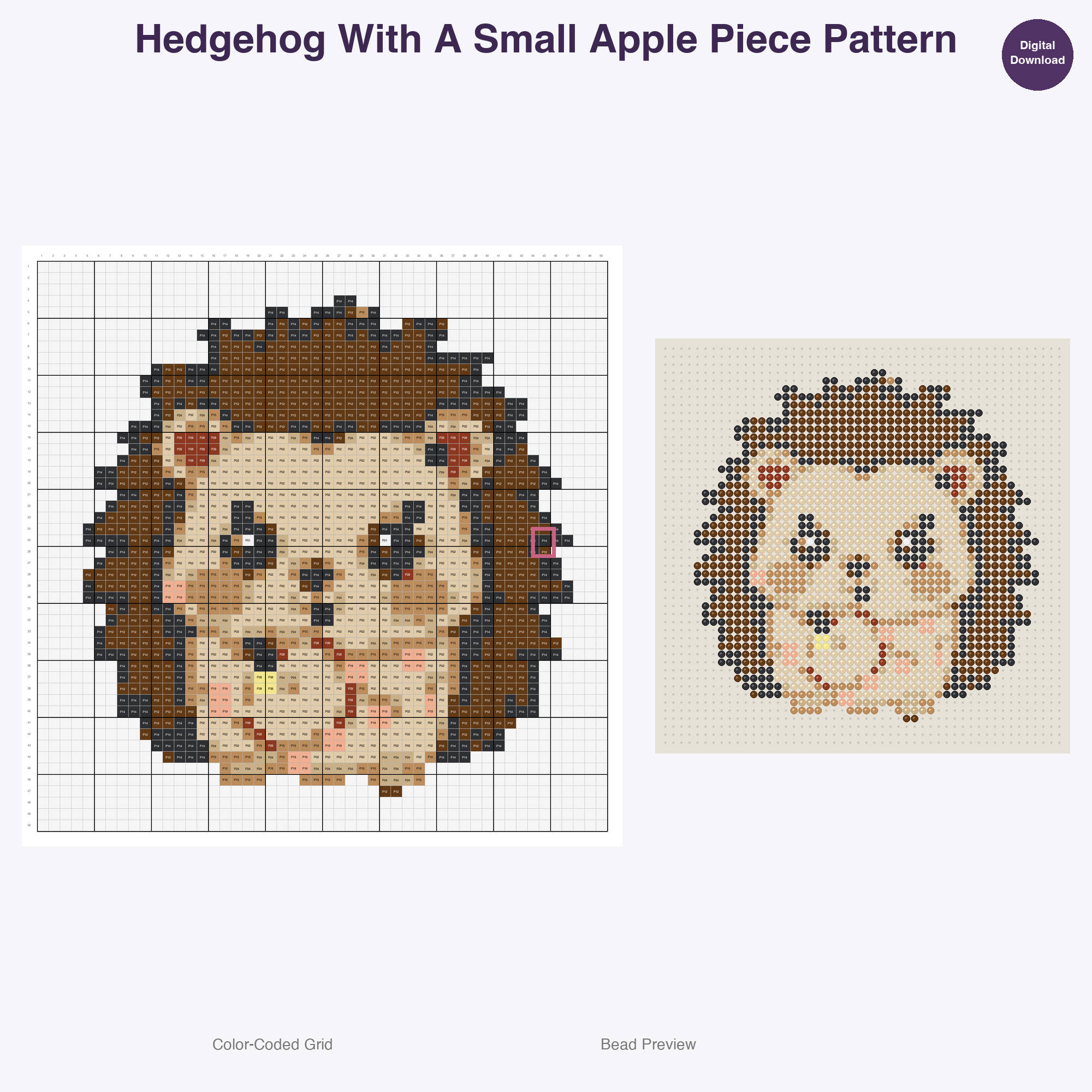 Snack Time Small Pets Perler Bead Patterns, 48 Designs x 3 Grid Sizes (29x29 + 50x50 + 128x128), Fuse Bead PDF Digital Download