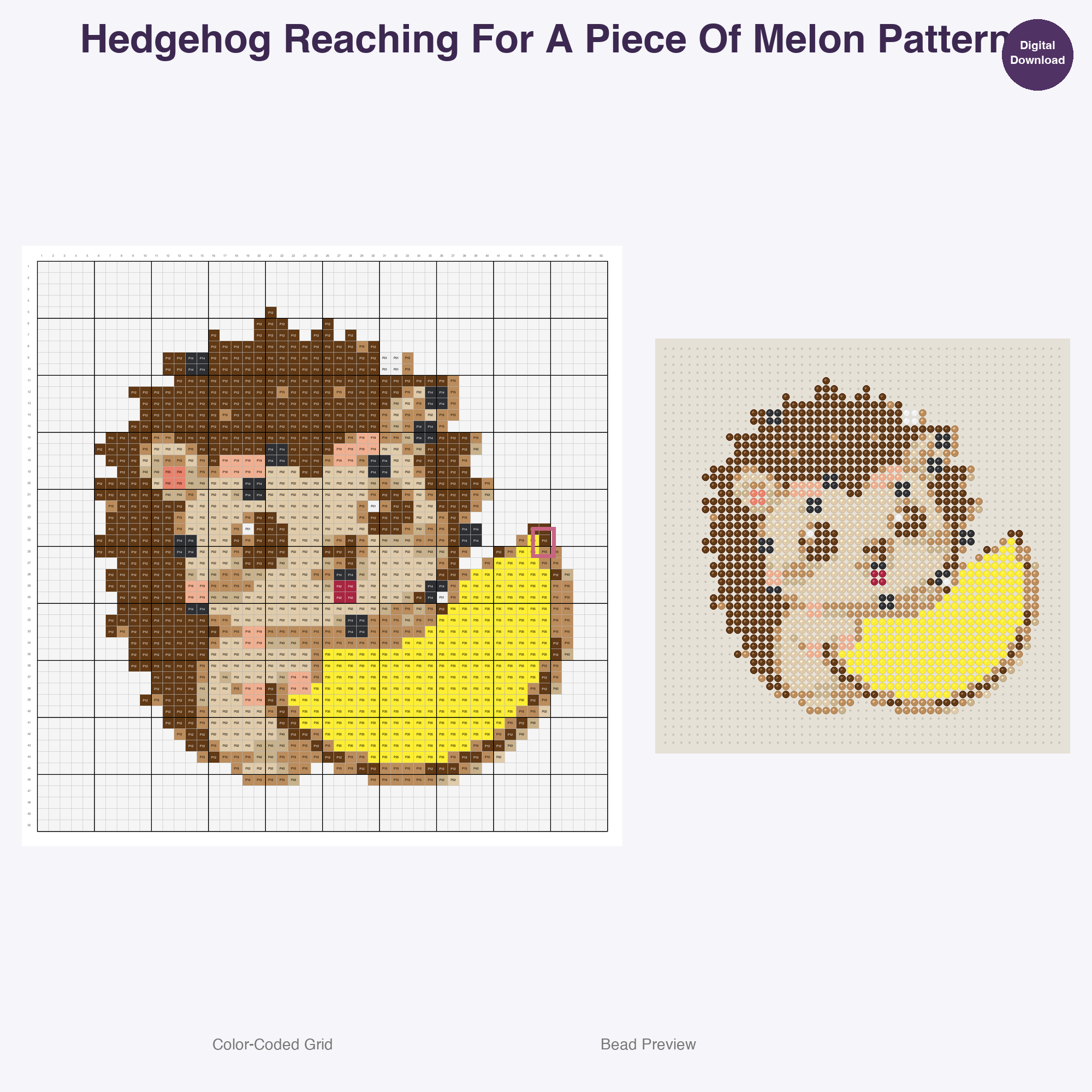 Snack Time Small Pets Perler Bead Patterns, 48 Designs x 3 Grid Sizes (29x29 + 50x50 + 128x128), Fuse Bead PDF Digital Download