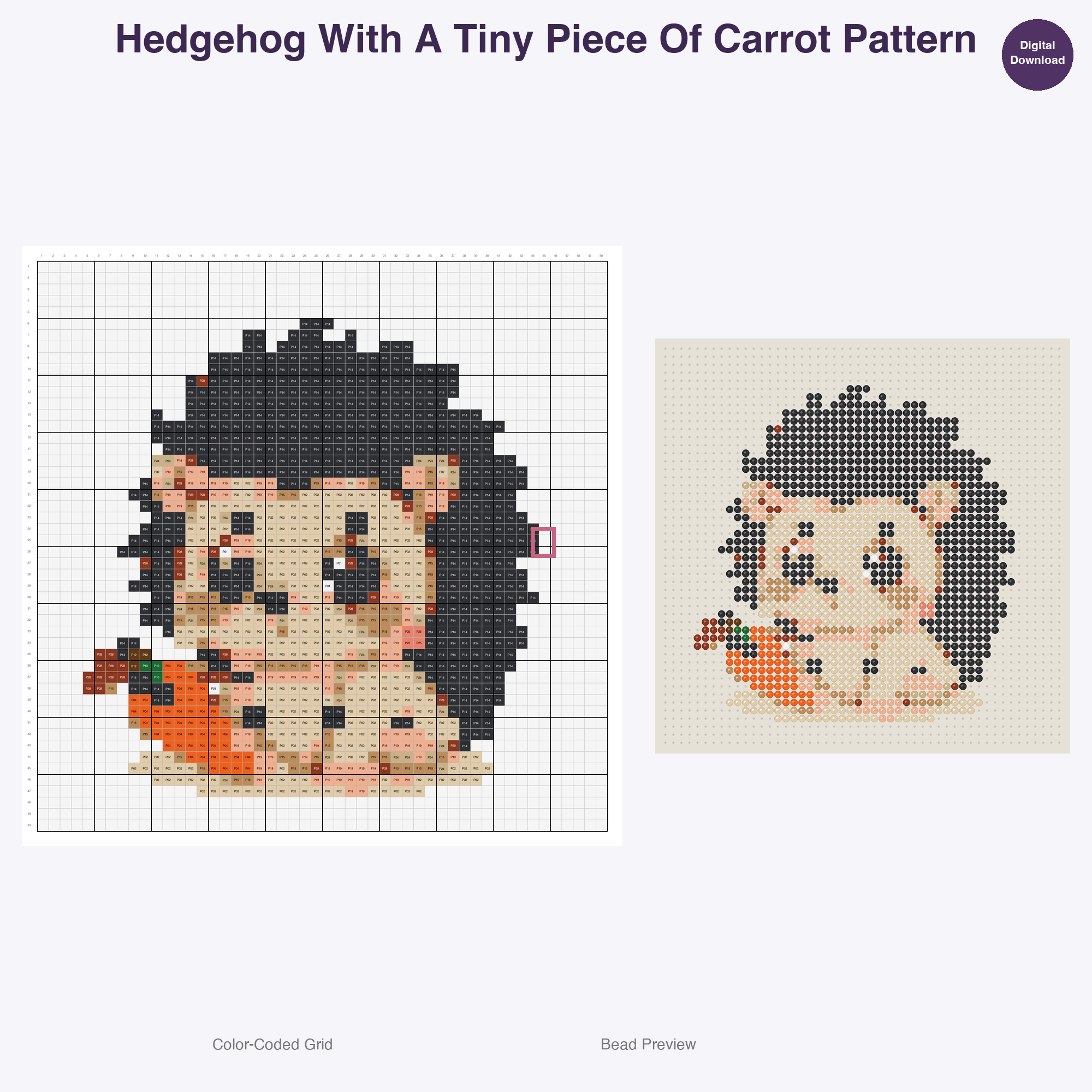 Snack Time Small Pets Perler Bead Patterns, 48 Designs x 3 Grid Sizes (29x29 + 50x50 + 128x128), Fuse Bead PDF Digital Download