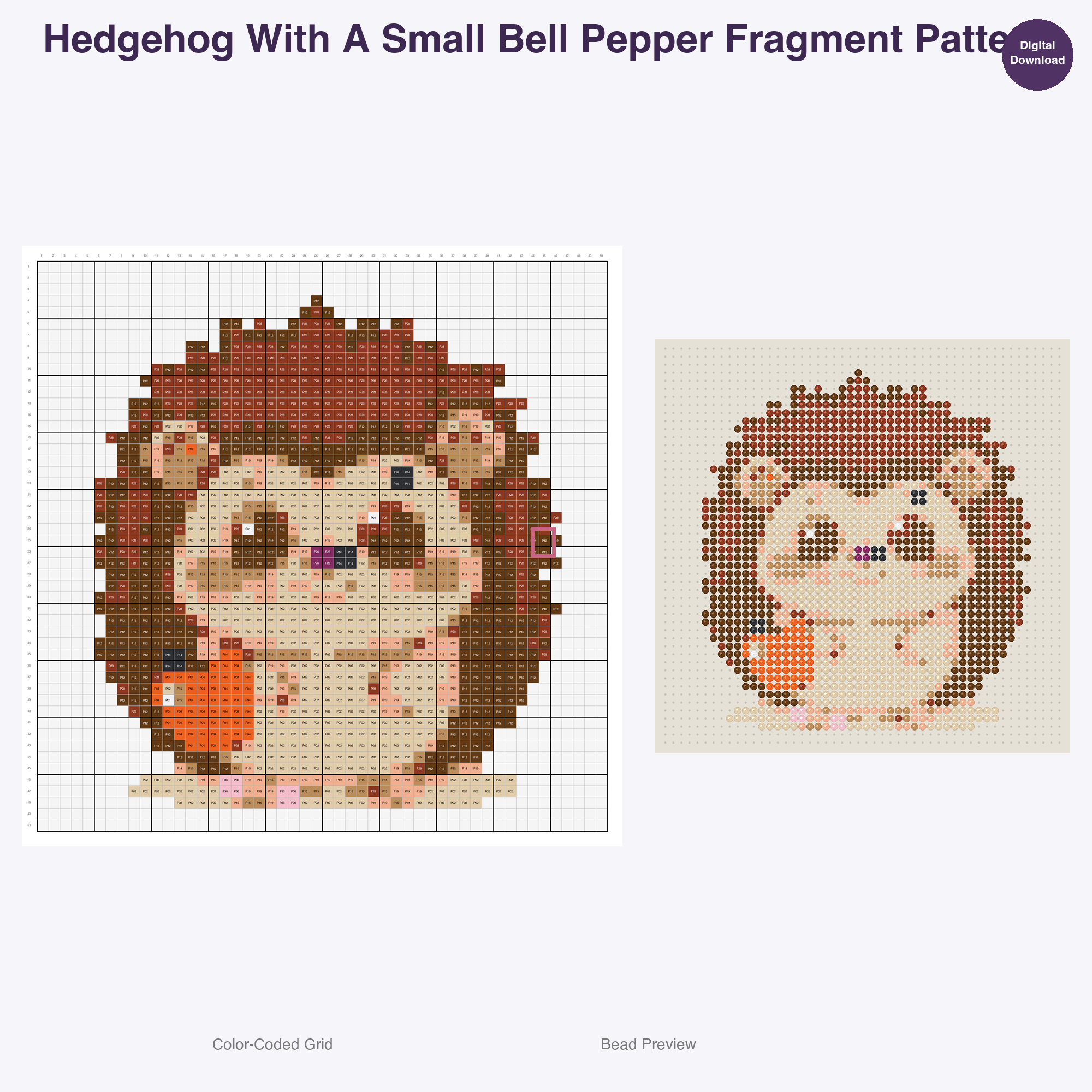Snack Time Small Pets Perler Bead Patterns, 48 Designs x 3 Grid Sizes (29x29 + 50x50 + 128x128), Fuse Bead PDF Digital Download