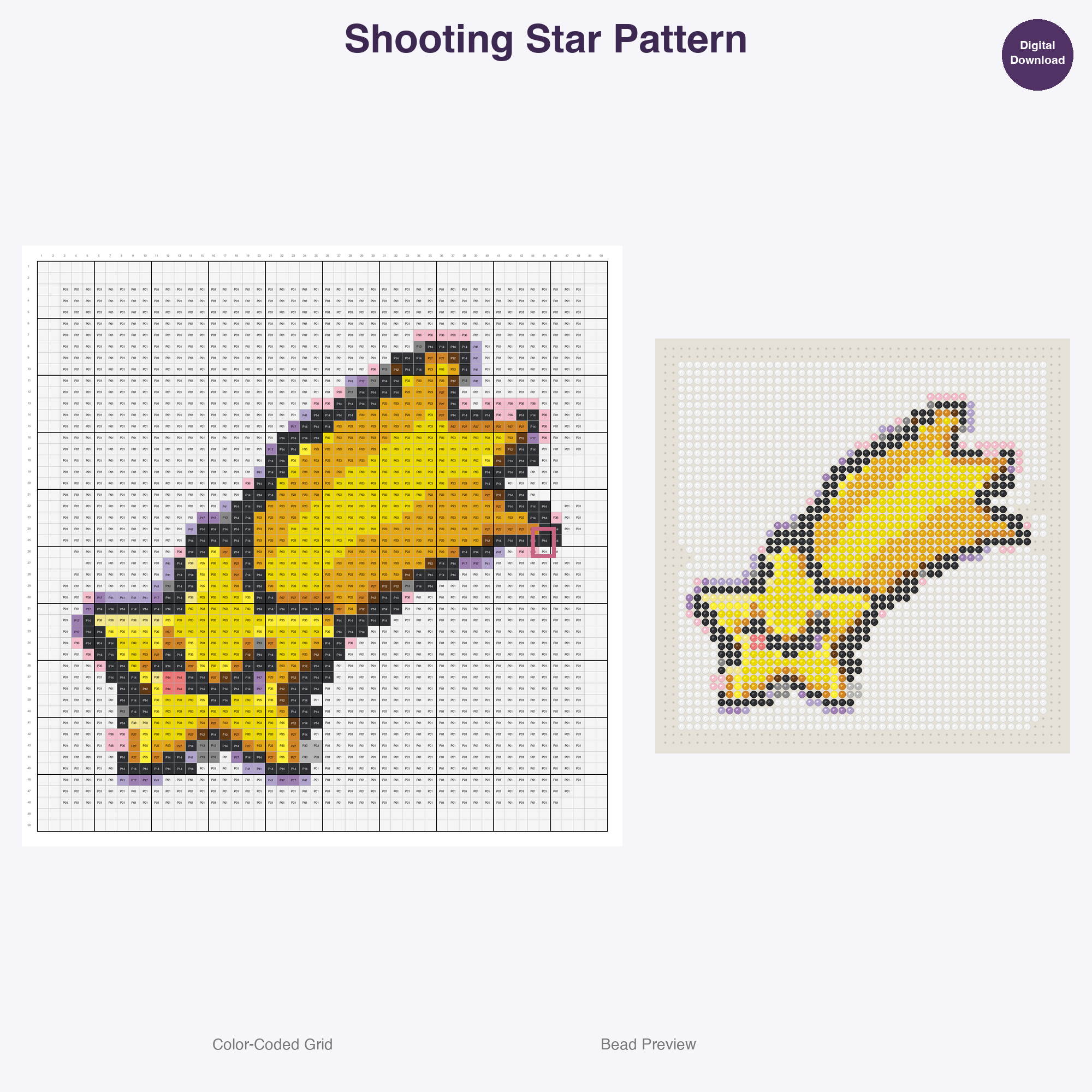 Kawaii Space Astronauts Perler Bead Patterns, 48 Designs x 3 Grid Sizes (29x29 + 50x50 + 128x128), Fuse Bead PDF Digital Download