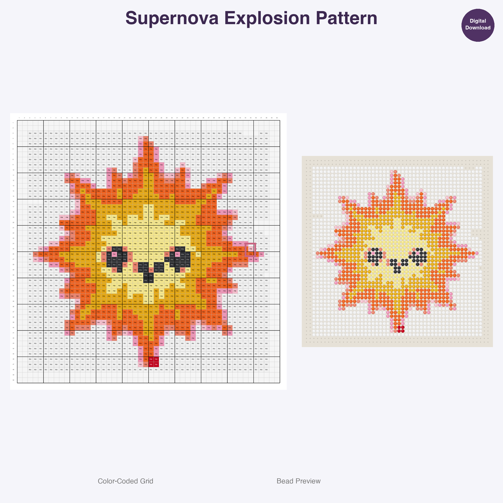 Kawaii Space Astronauts Perler Bead Patterns, 48 Designs x 3 Grid Sizes (29x29 + 50x50 + 128x128), Fuse Bead PDF Digital Download