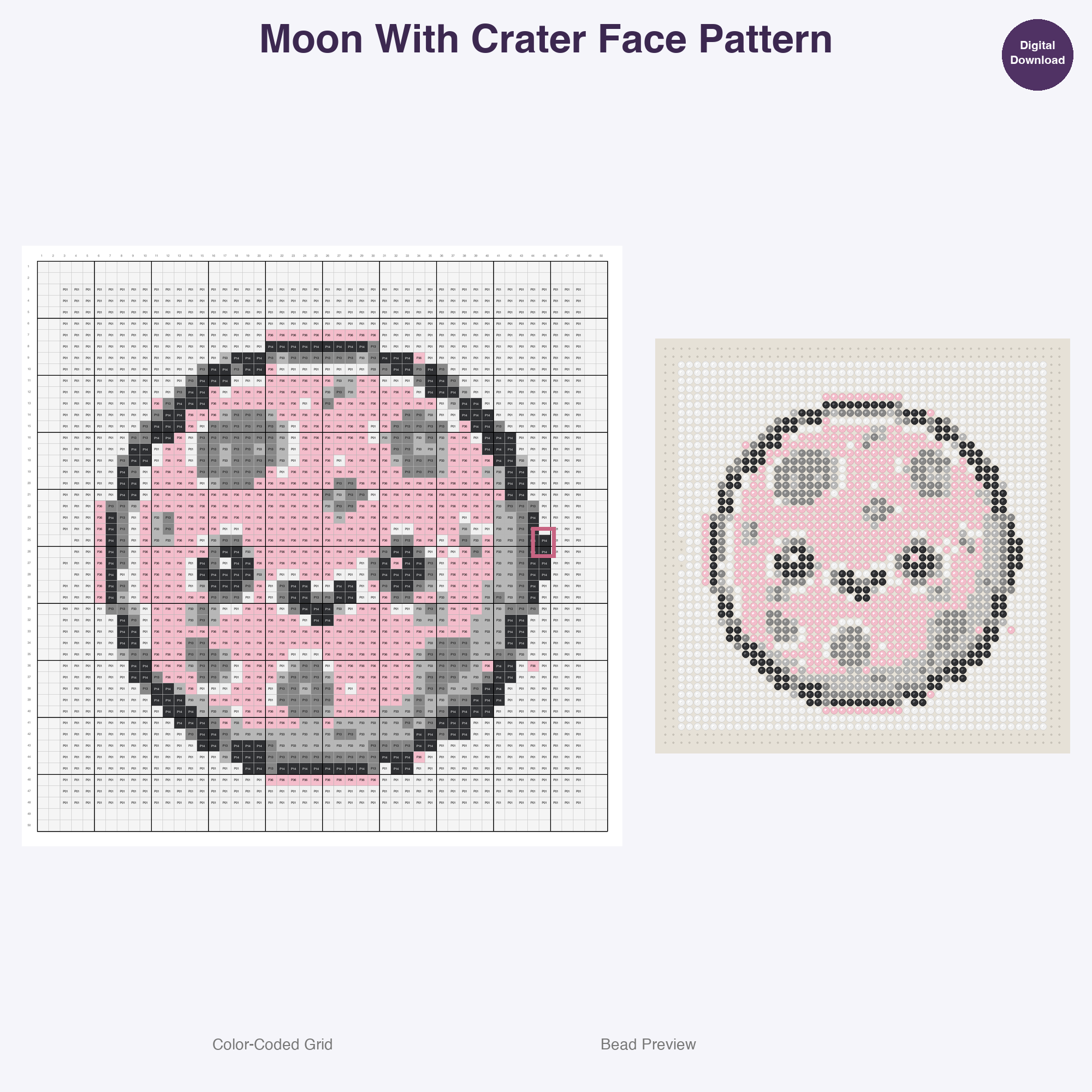 Kawaii Space Astronauts Perler Bead Patterns, 48 Designs x 3 Grid Sizes (29x29 + 50x50 + 128x128), Fuse Bead PDF Digital Download