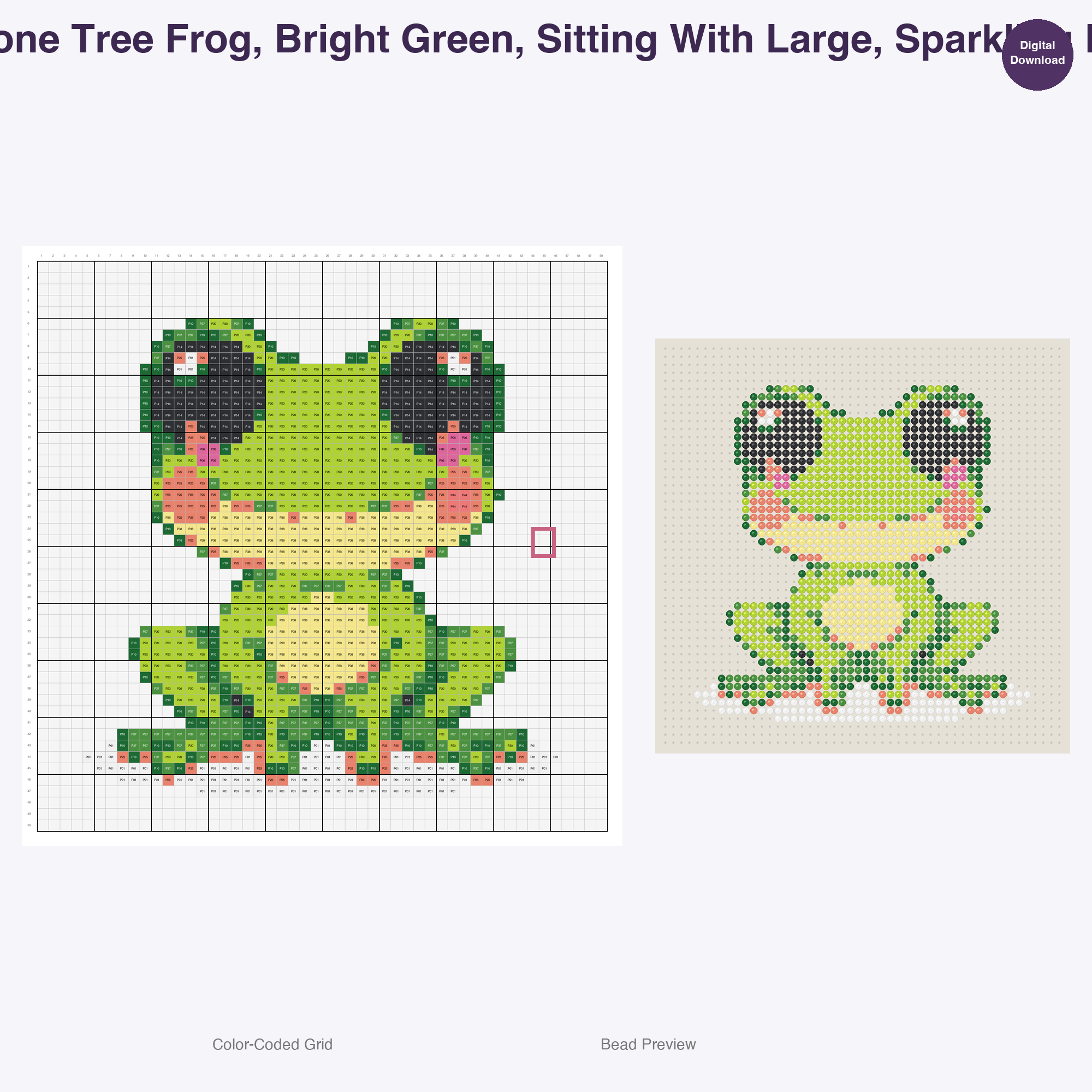 Sparkle Scale Reptiles Perler Bead Patterns, 48 Designs x 2 Grid Sizes (50x50 + 128x128), Fuse Bead PDF Digital Download