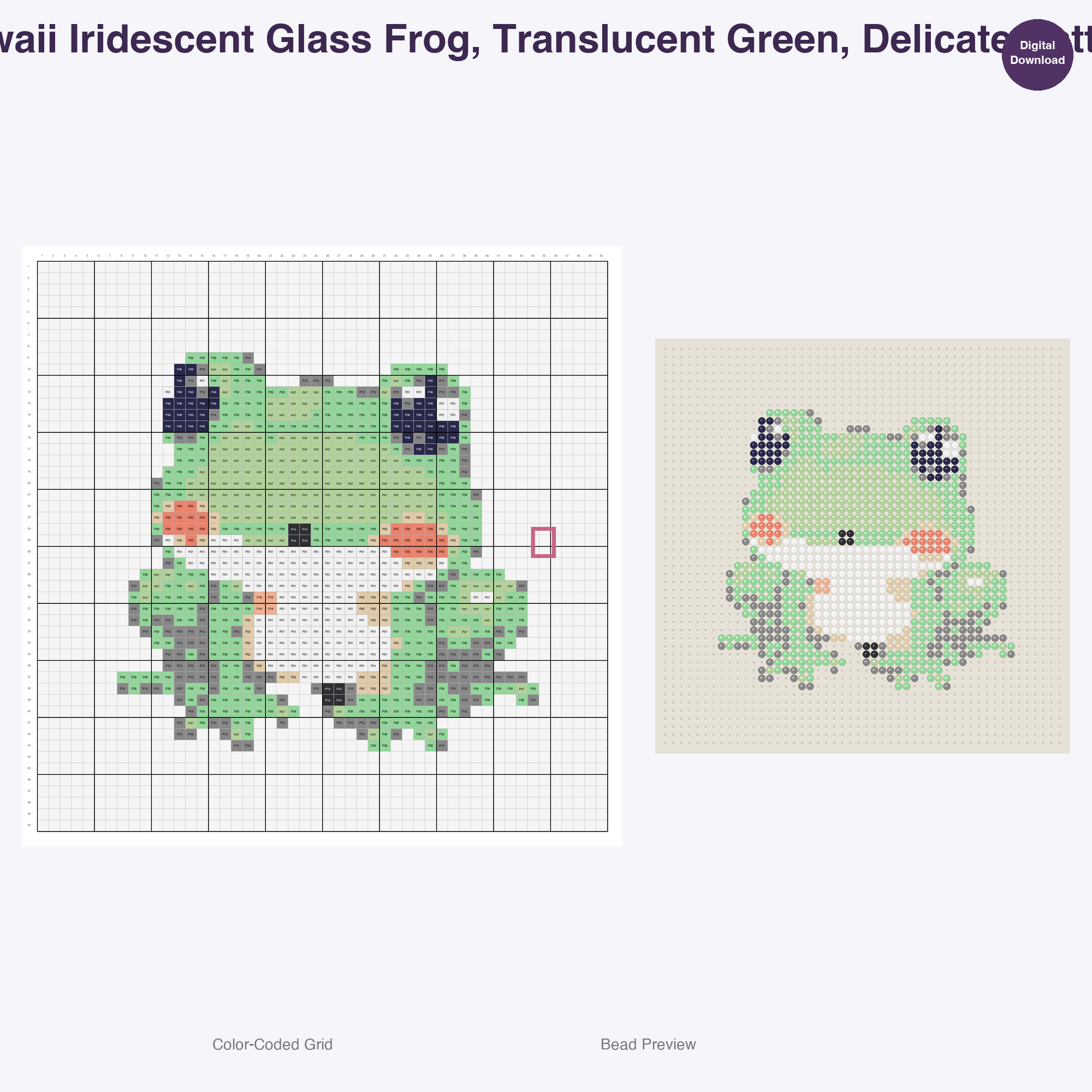 Sparkle Scale Reptiles Perler Bead Patterns, 48 Designs x 2 Grid Sizes (50x50 + 128x128), Fuse Bead PDF Digital Download