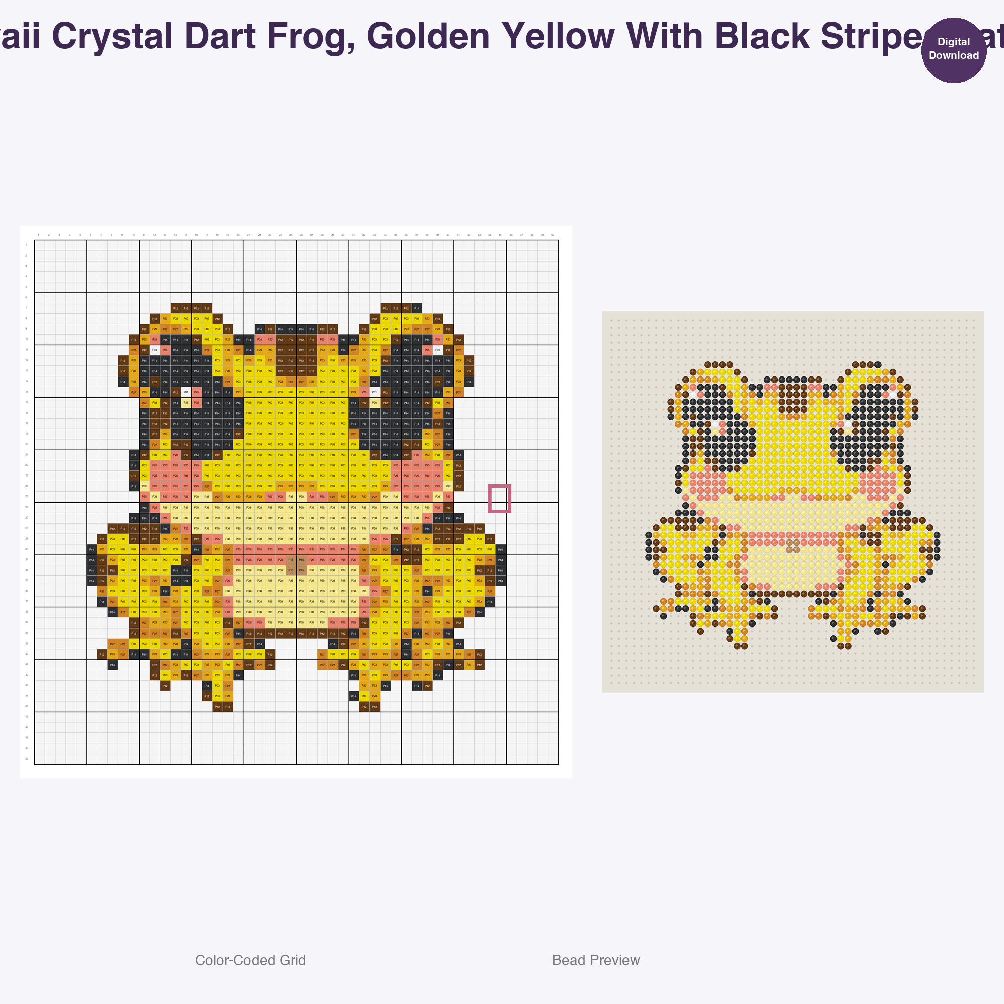 Sparkle Scale Reptiles Perler Bead Patterns, 48 Designs x 2 Grid Sizes (50x50 + 128x128), Fuse Bead PDF Digital Download