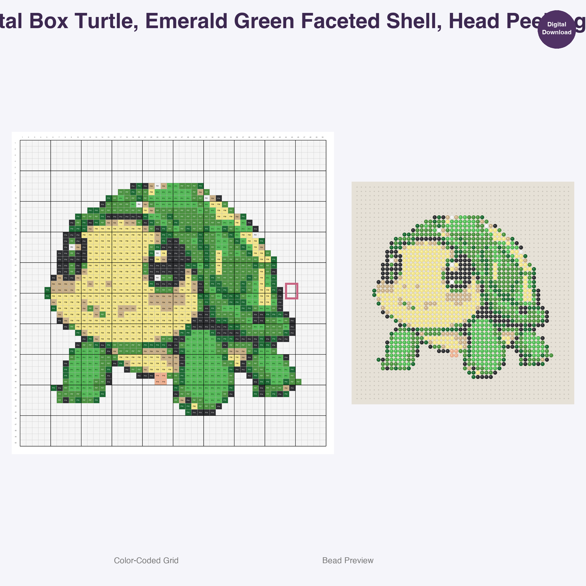 Sparkle Scale Reptiles Perler Bead Patterns, 48 Designs x 2 Grid Sizes (50x50 + 128x128), Fuse Bead PDF Digital Download