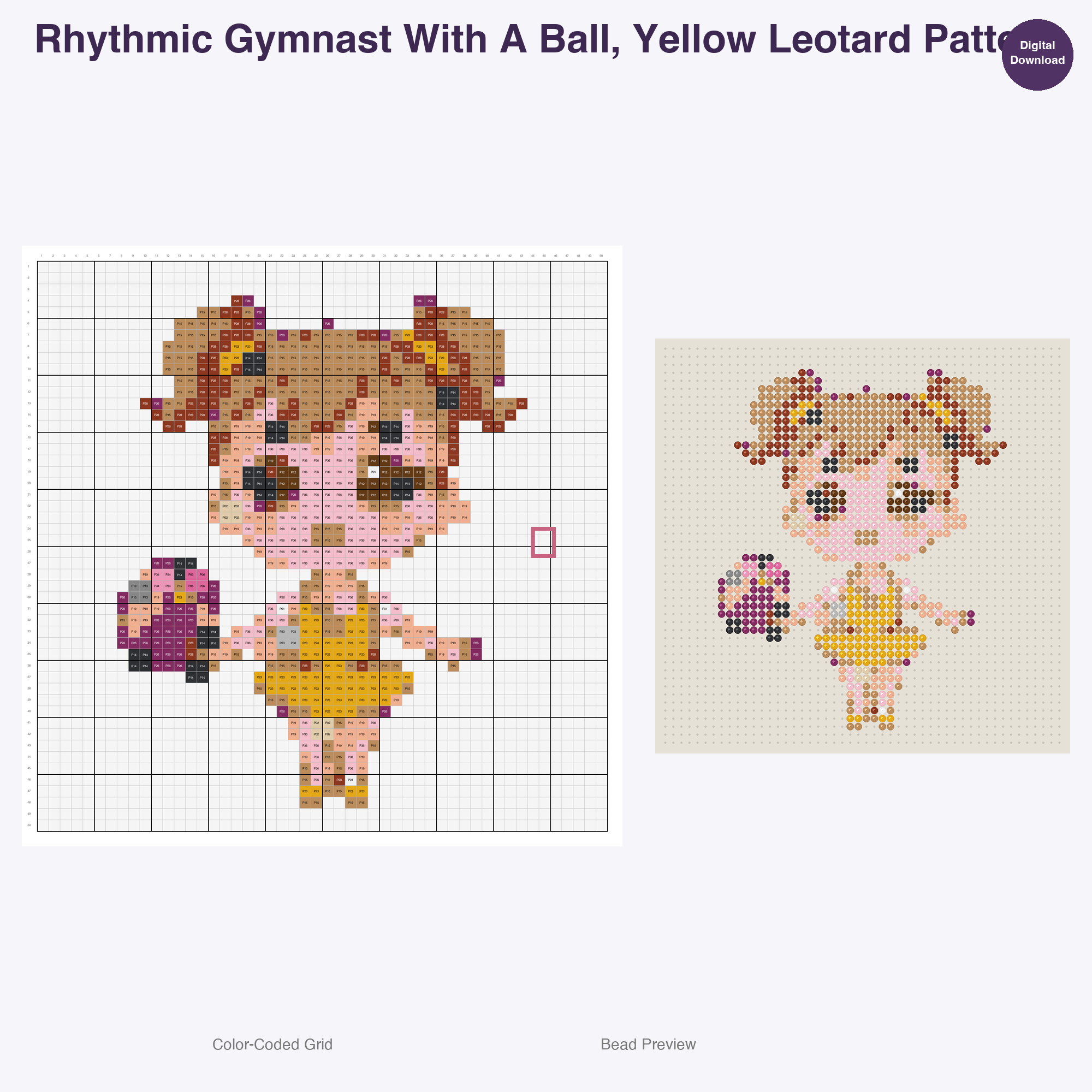 Sparkle Spin Performers Perler Bead Patterns, 48 Designs x 2 Grid Sizes (50x50 + 128x128), Fuse Bead PDF Digital Download