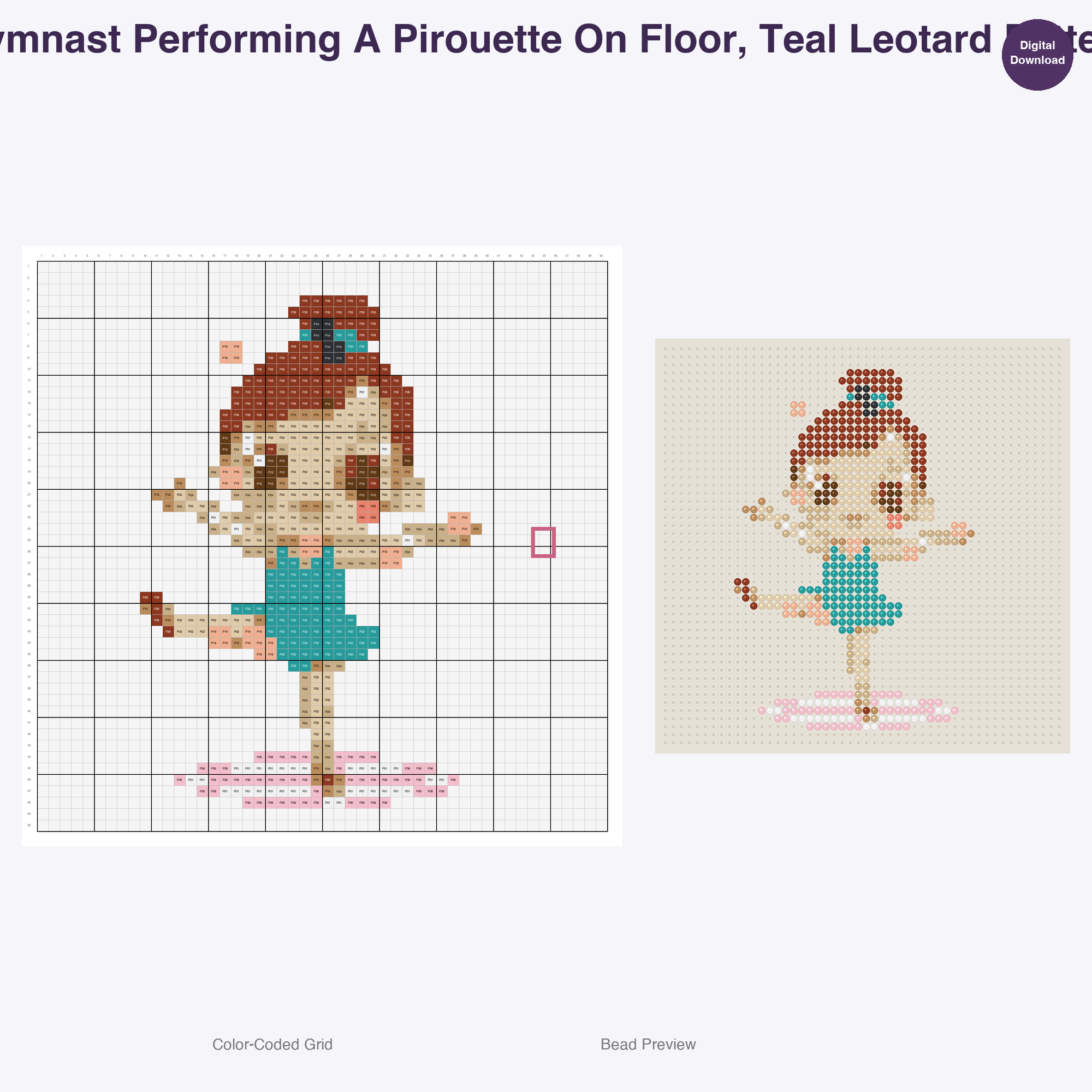 Sparkle Spin Performers Perler Bead Patterns, 48 Designs x 2 Grid Sizes (50x50 + 128x128), Fuse Bead PDF Digital Download