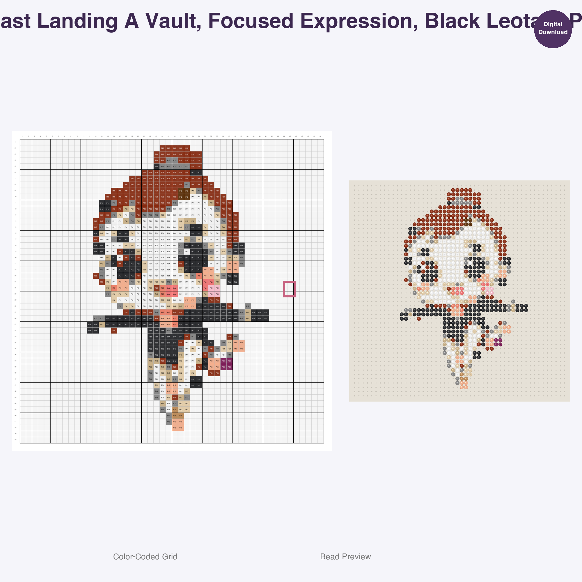 Sparkle Spin Performers Perler Bead Patterns, 48 Designs x 2 Grid Sizes (50x50 + 128x128), Fuse Bead PDF Digital Download