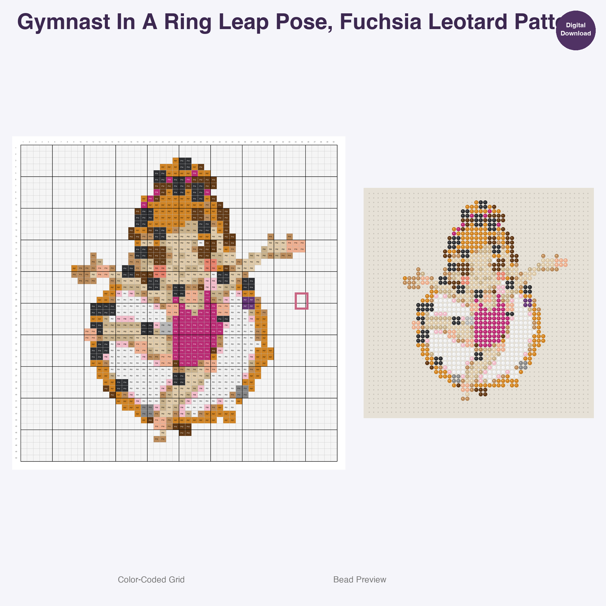 Sparkle Spin Performers Perler Bead Patterns, 48 Designs x 2 Grid Sizes (50x50 + 128x128), Fuse Bead PDF Digital Download