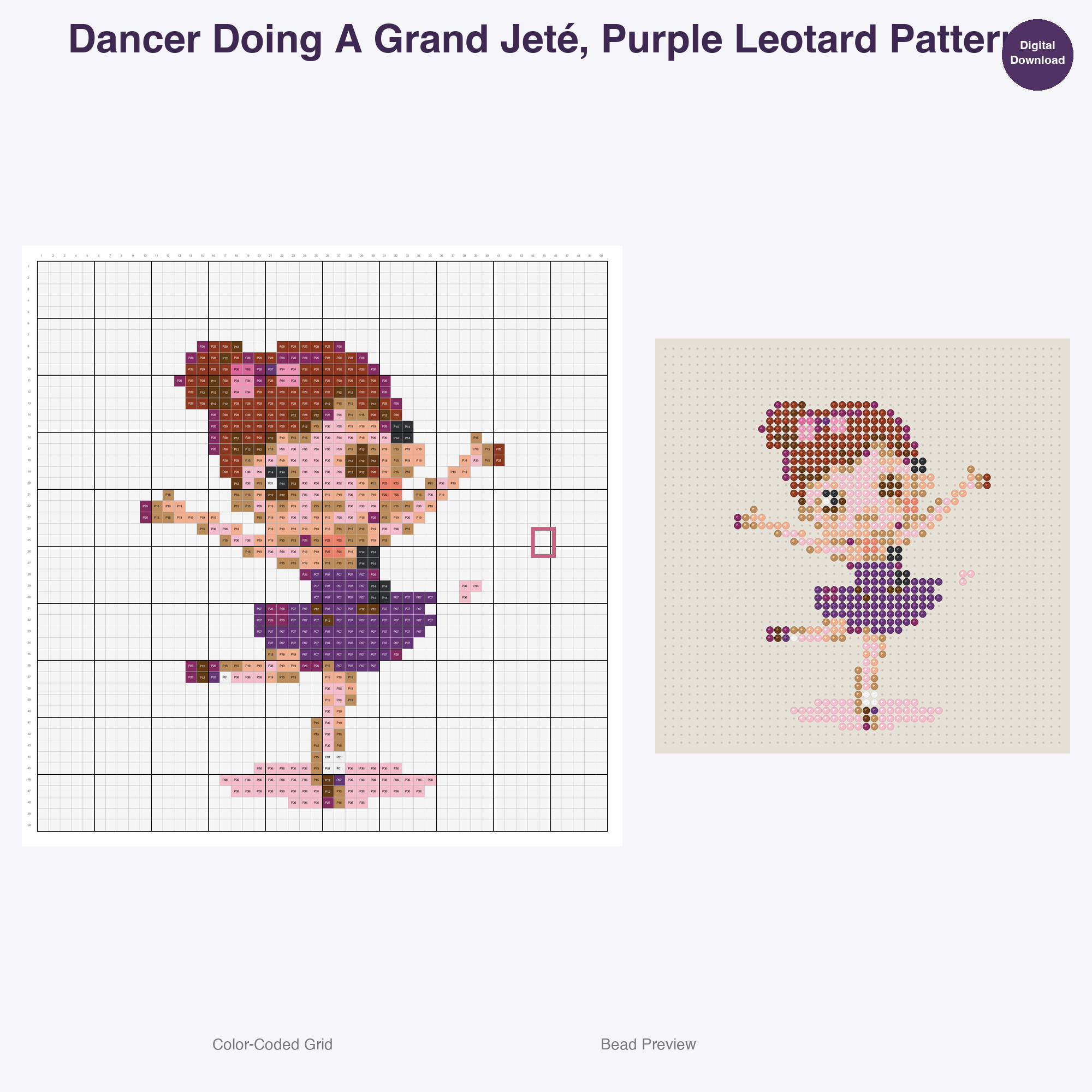 Sparkle Spin Performers Perler Bead Patterns, 48 Designs x 2 Grid Sizes (50x50 + 128x128), Fuse Bead PDF Digital Download