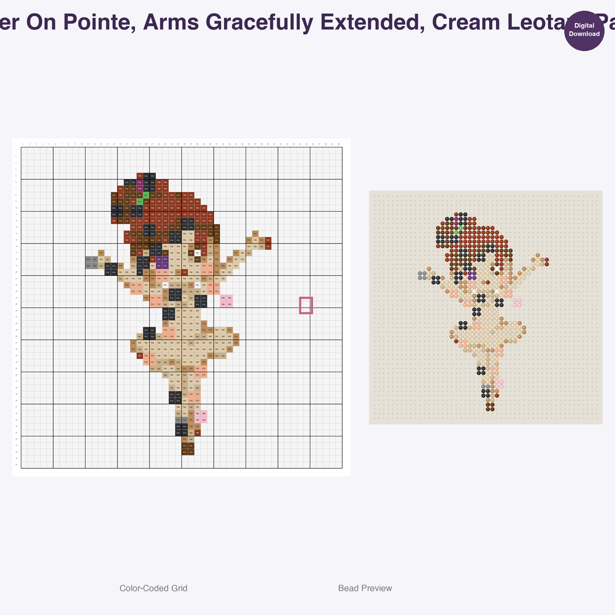 Sparkle Spin Performers Perler Bead Patterns, 48 Designs x 2 Grid Sizes (50x50 + 128x128), Fuse Bead PDF Digital Download