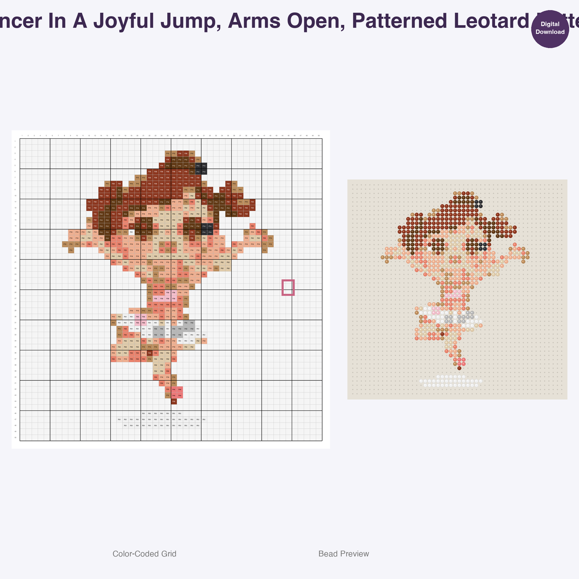 Sparkle Spin Performers Perler Bead Patterns, 48 Designs x 2 Grid Sizes (50x50 + 128x128), Fuse Bead PDF Digital Download